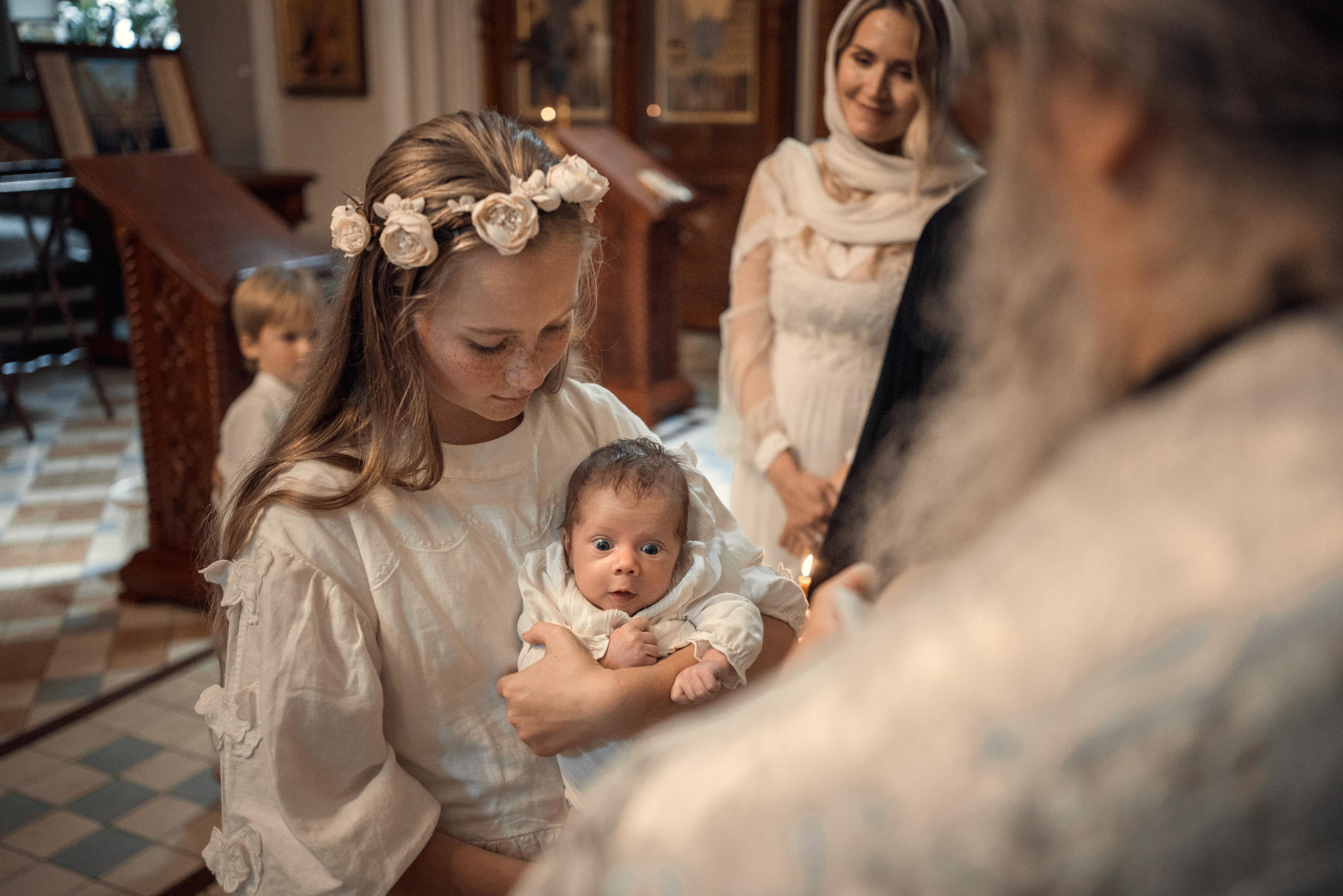 Крещение Федора. Храм Алексия, Человека Божия в Красном селе. Фотограф на Крещение в Москве Ткач Елена