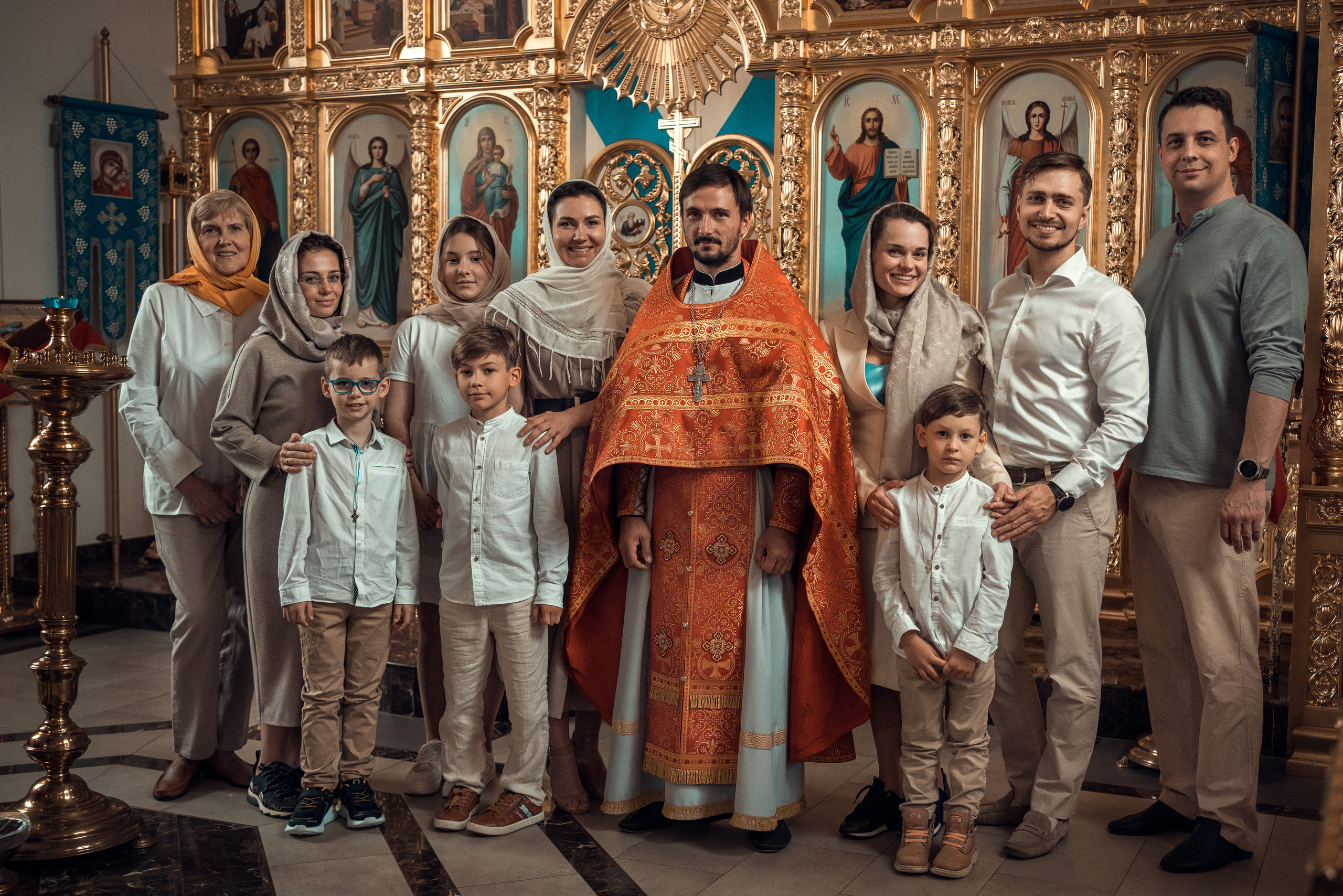 Крещение Александра. Храм Андрея Первозванного в с. Рождествено. Фотограф на Крещение в Москве Ткач Елена