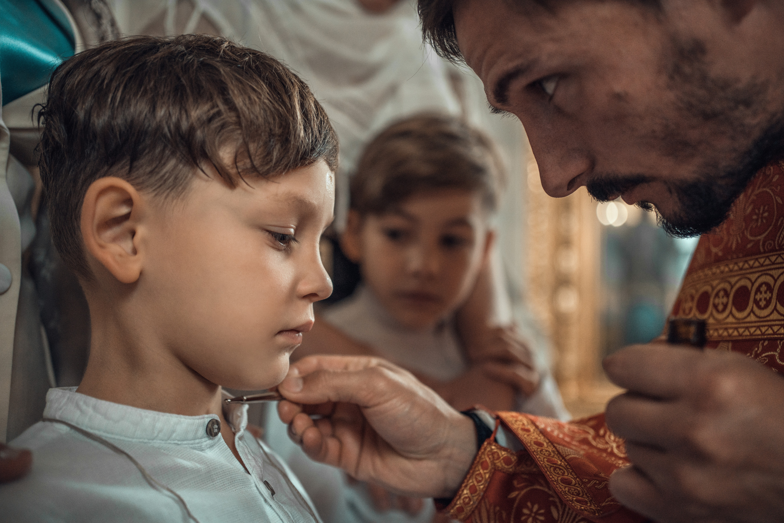 Крещение Александра. Храм Андрея Первозванного в с. Рождествено. Фотограф на Крещение в Москве Ткач Елена