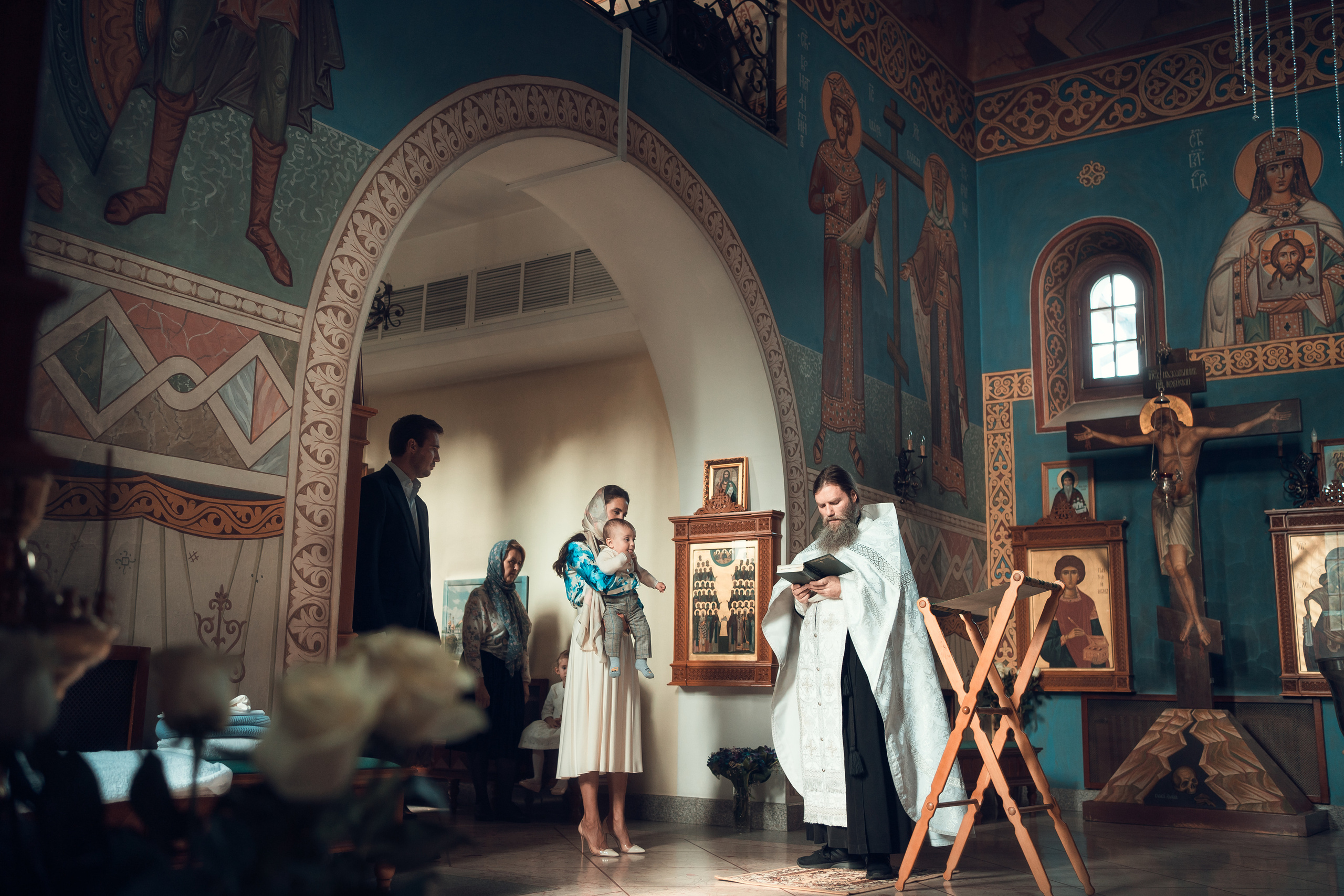 Крещение Даниила. Храм Иоанна Предтечи в Горках-8. Фотограф на Крещение в Москве Ткач Елена