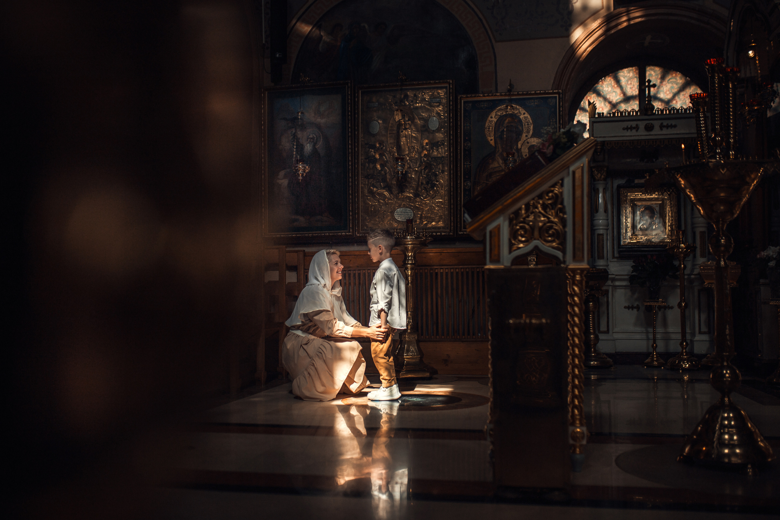 Крещение Луки. Храм Петра и Павла на Яузе. Фотограф на Крещение в Москве Ткач Елена