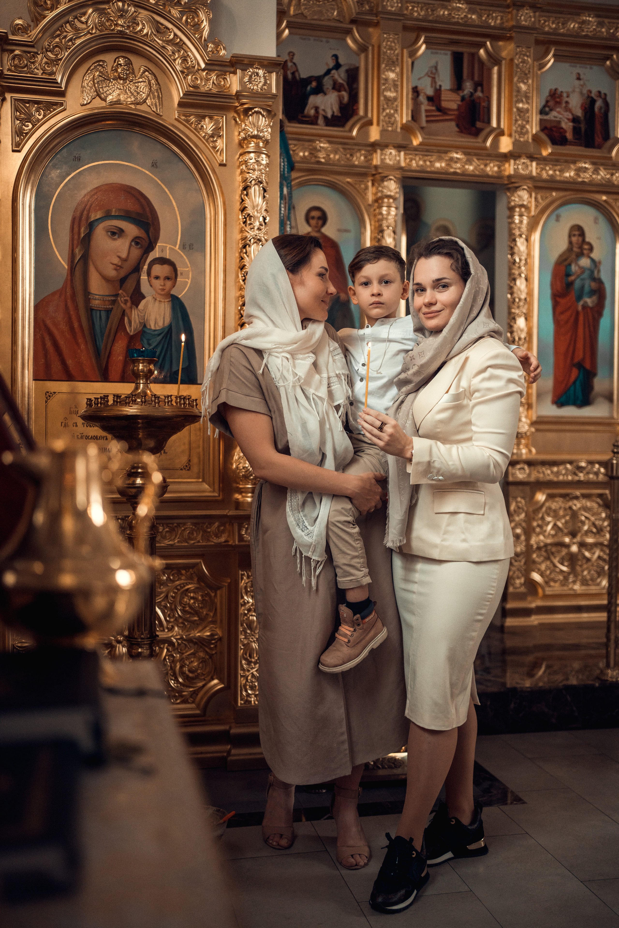 Крещение Александра. Храм Андрея Первозванного в с. Рождествено. Фотограф на Крещение в Москве Ткач Елена