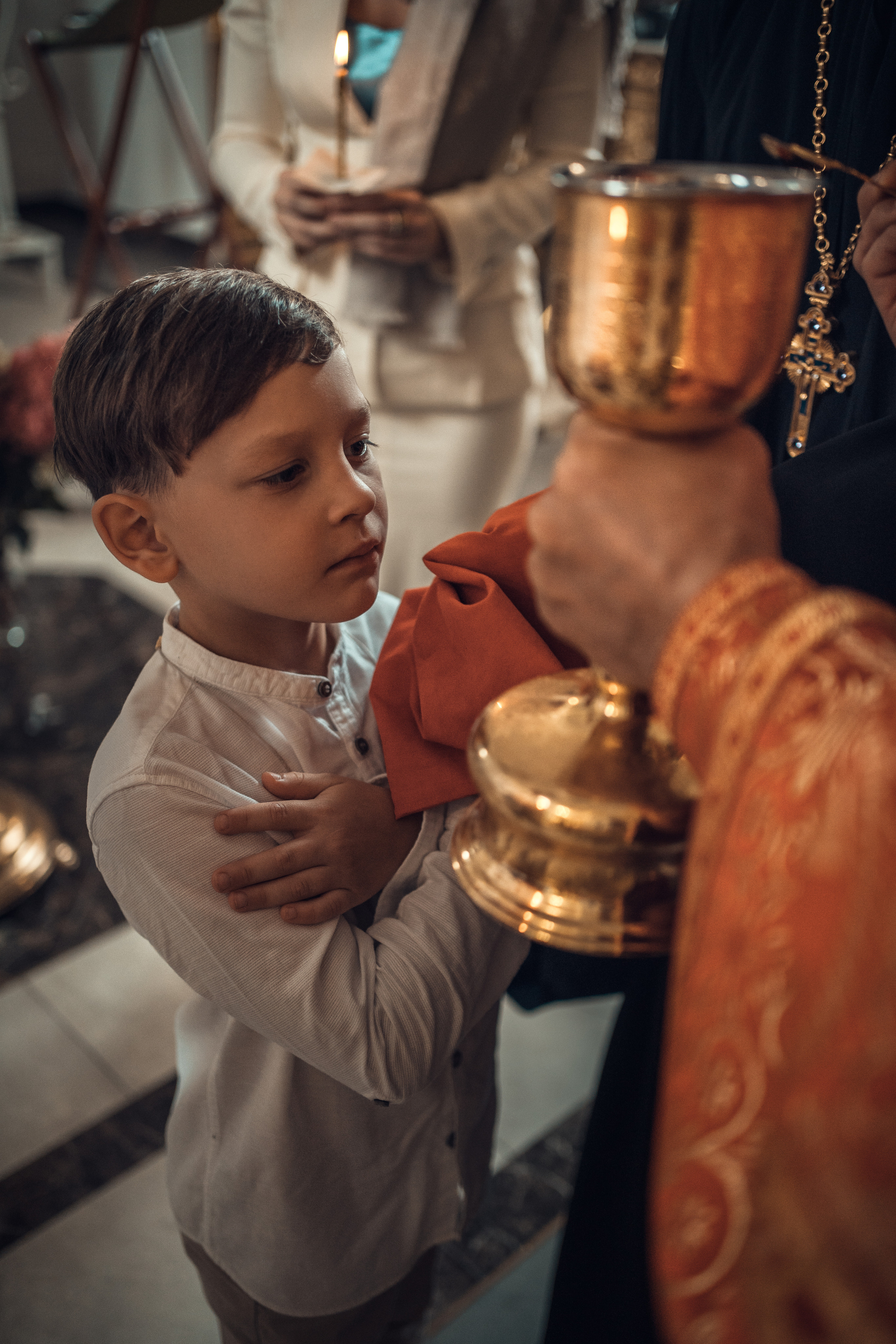 Крещение Александра. Храм Андрея Первозванного в с. Рождествено. Фотограф на Крещение в Москве Ткач Елена