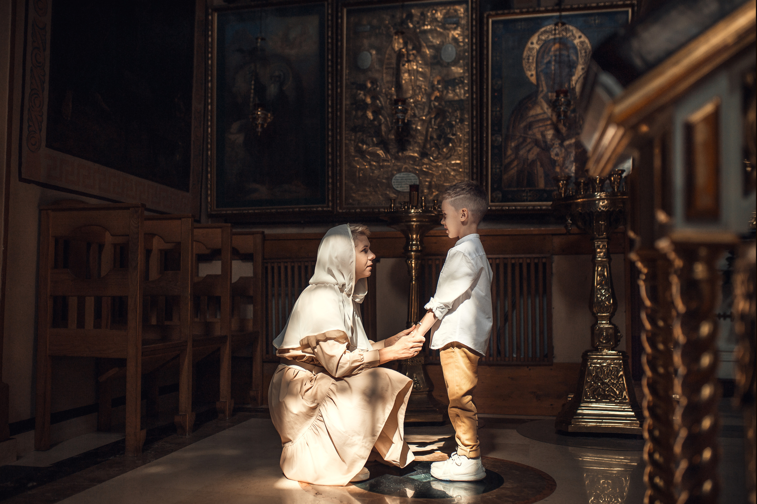 Крещение Луки. Храм Петра и Павла на Яузе. Фотограф на Крещение в Москве Ткач Елена