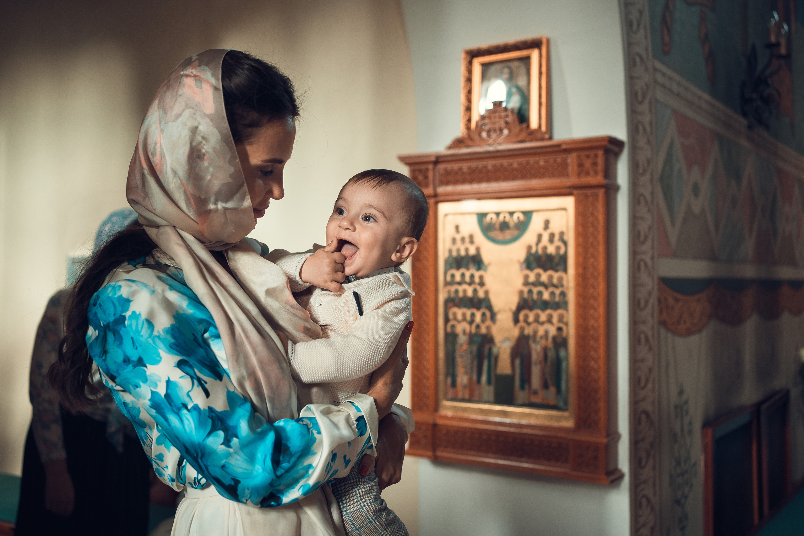 Крещение Даниила. Храм Иоанна Предтечи в Горках-8. Фотограф на Крещение в Москве Ткач Елена