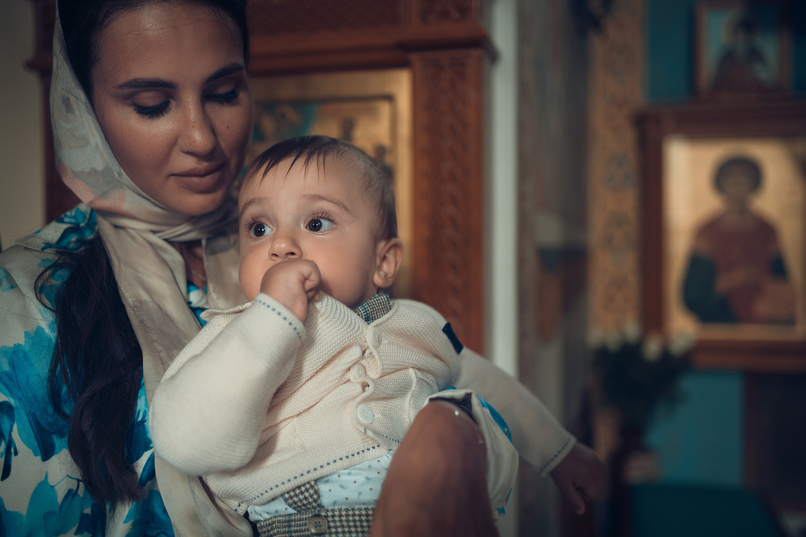 Крещение Даниила. Храм Иоанна Предтечи в Горках-8. Фотограф на Крещение в Москве Ткач Елена