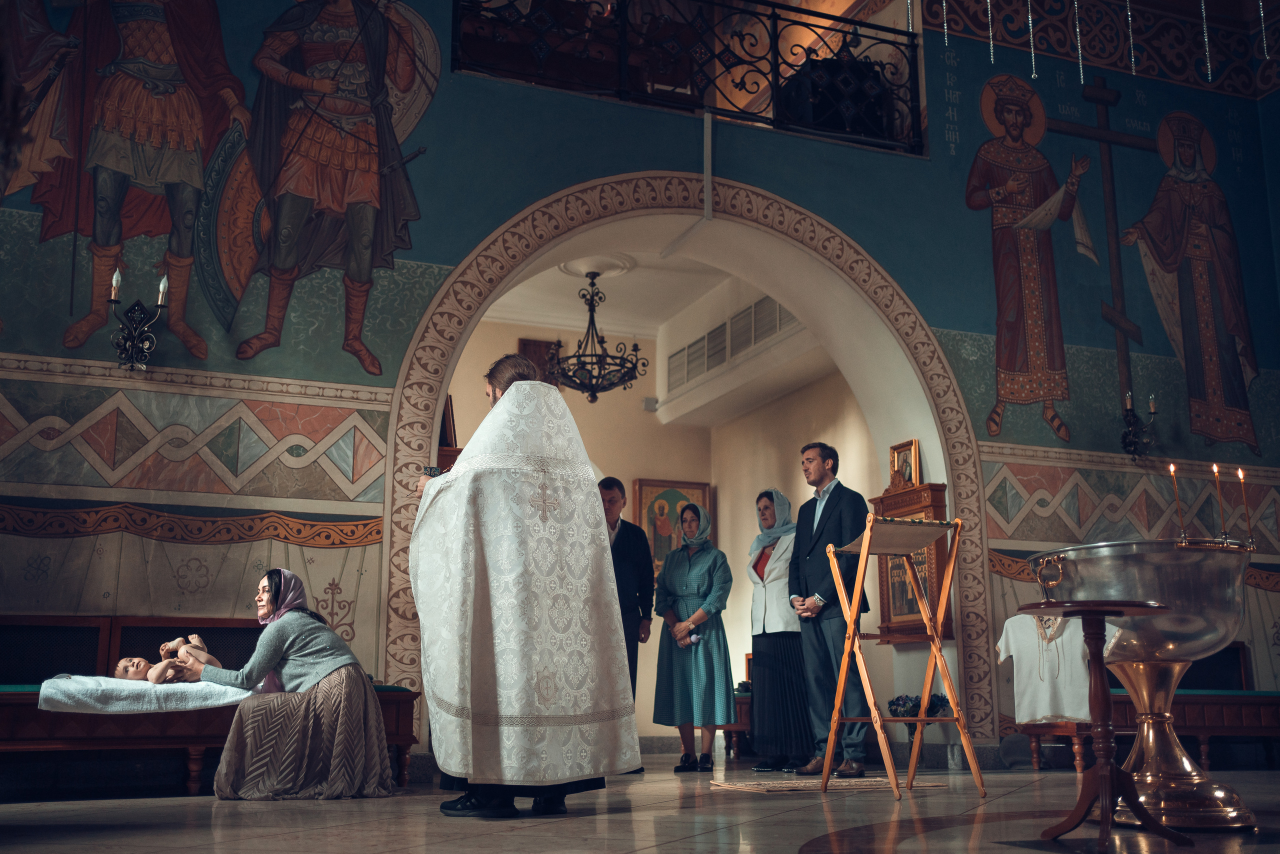 Крещение Даниила. Храм Иоанна Предтечи в Горках-8. Фотограф на Крещение в Москве Ткач Елена