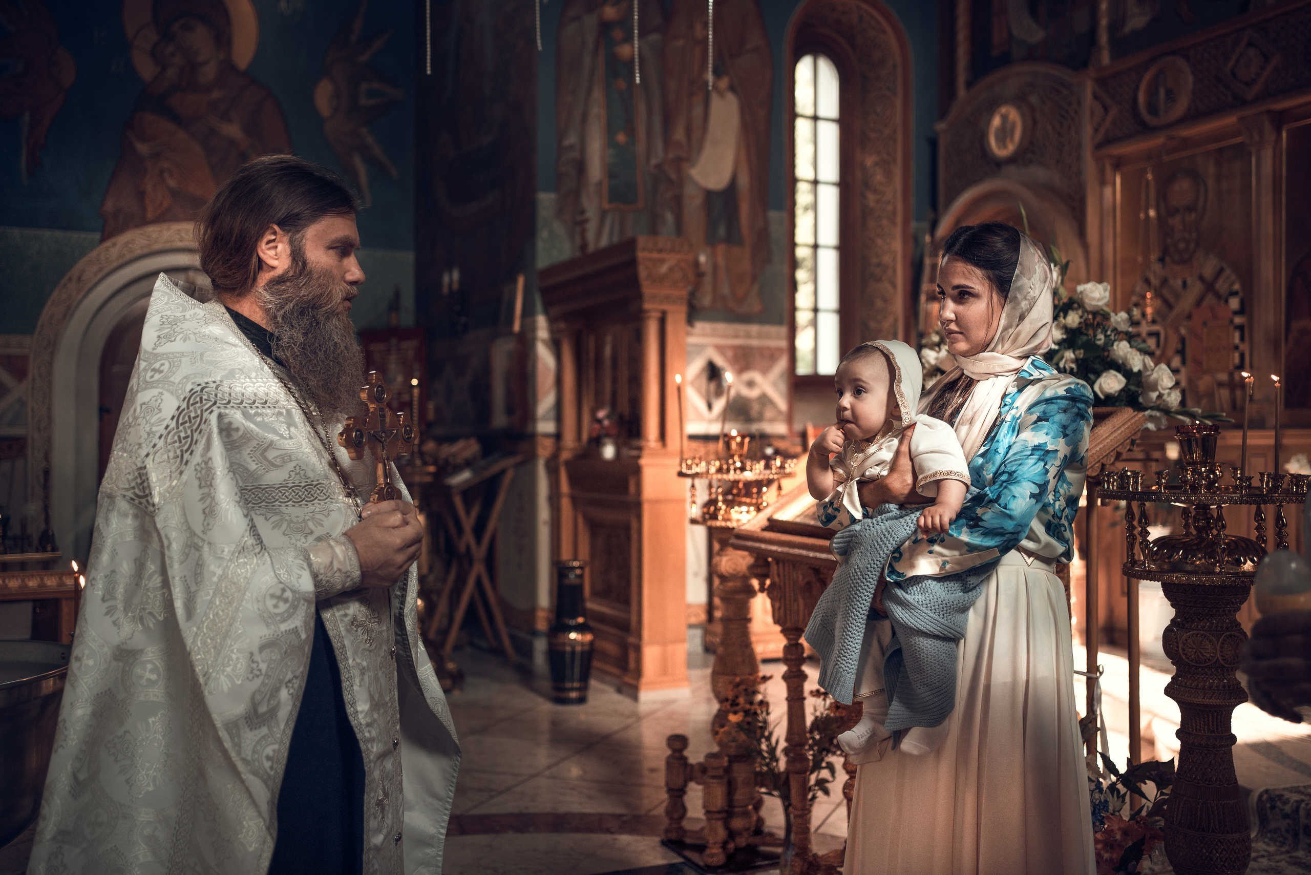 Крещение Даниила. Храм Иоанна Предтечи в Горках-8. Фотограф на Крещение в Москве Ткач Елена