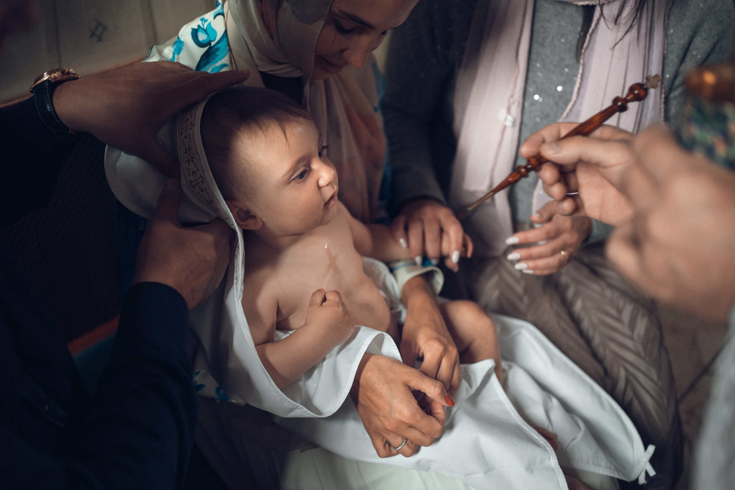 Крещение Даниила. Храм Иоанна Предтечи в Горках-8. Фотограф на Крещение в Москве Ткач Елена