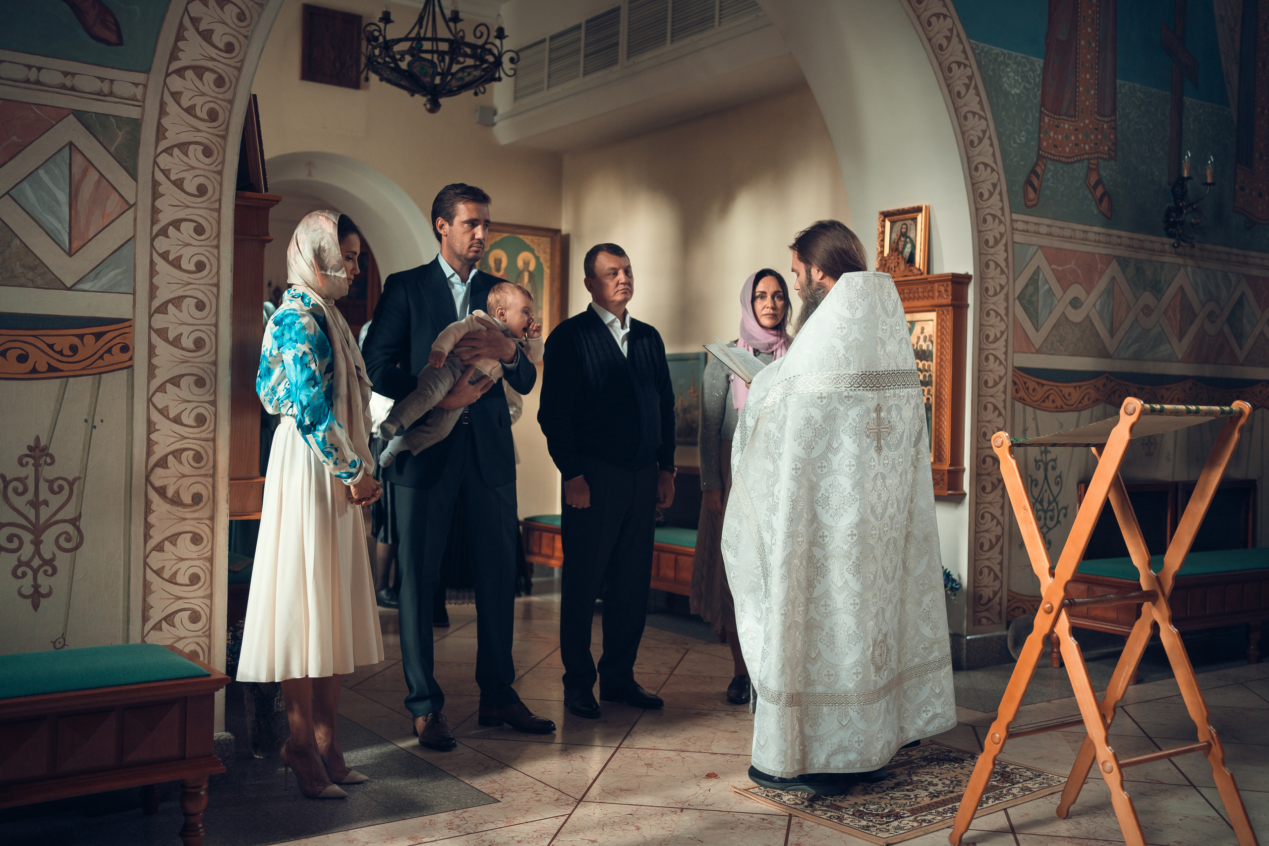 Крещение Даниила. Храм Иоанна Предтечи в Горках-8. Фотограф на Крещение в Москве Ткач Елена