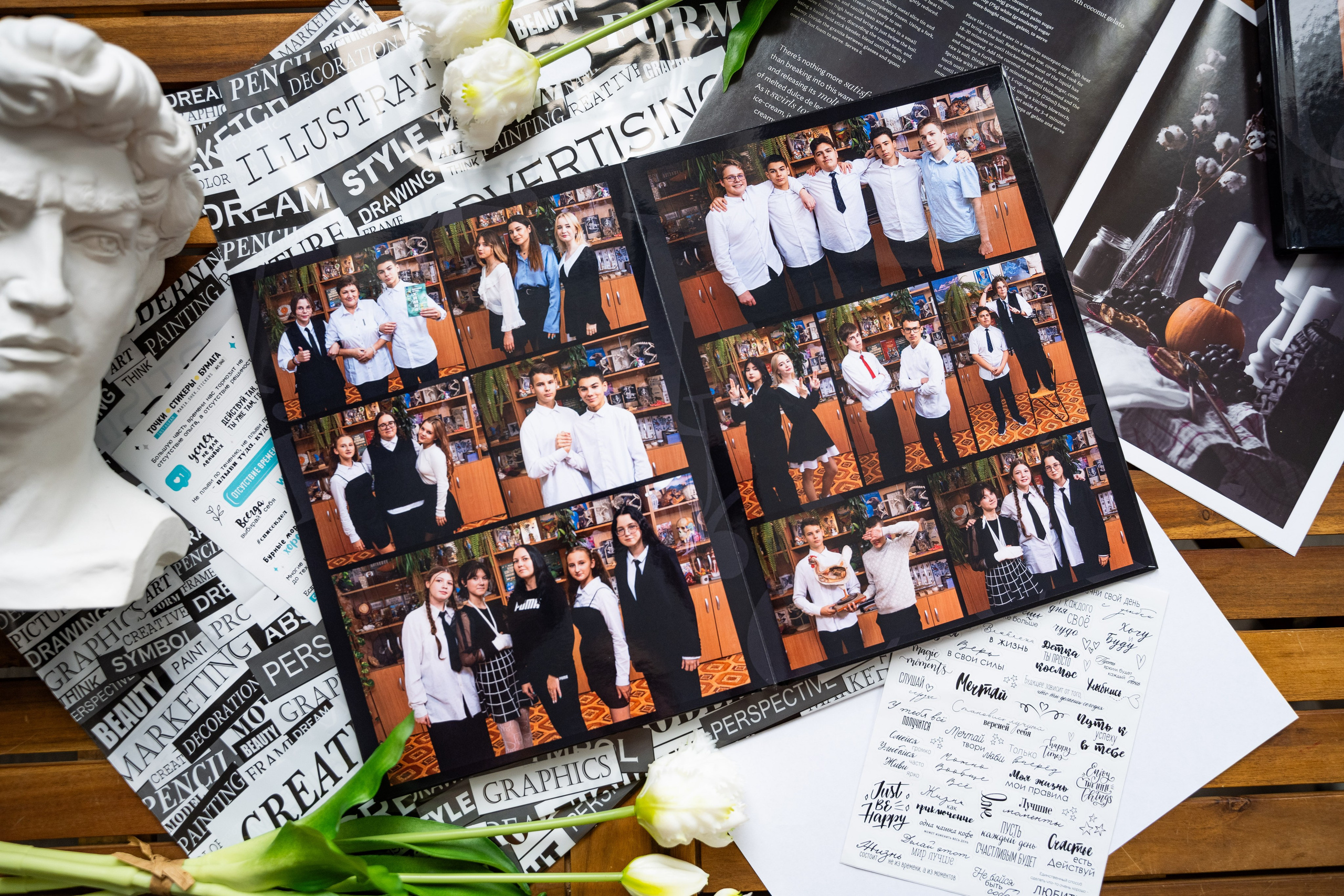 Дизйн черное и белое. Выпускные альбомы в Подольске Москве и МО