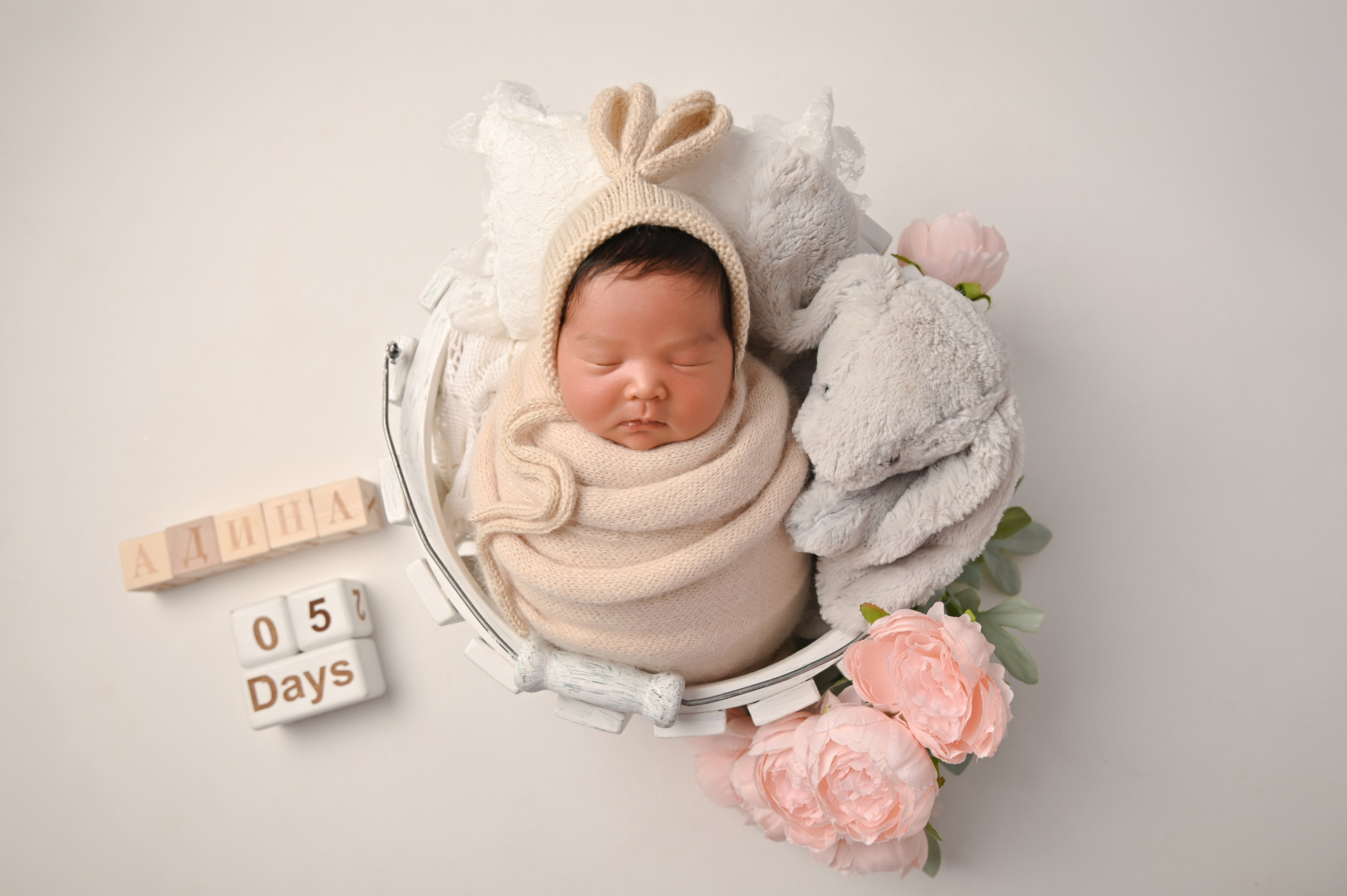 Фотосессия ньюборн для Адины. Фотограф Новорожденных и семейный Элла Огай г. Сатпаев