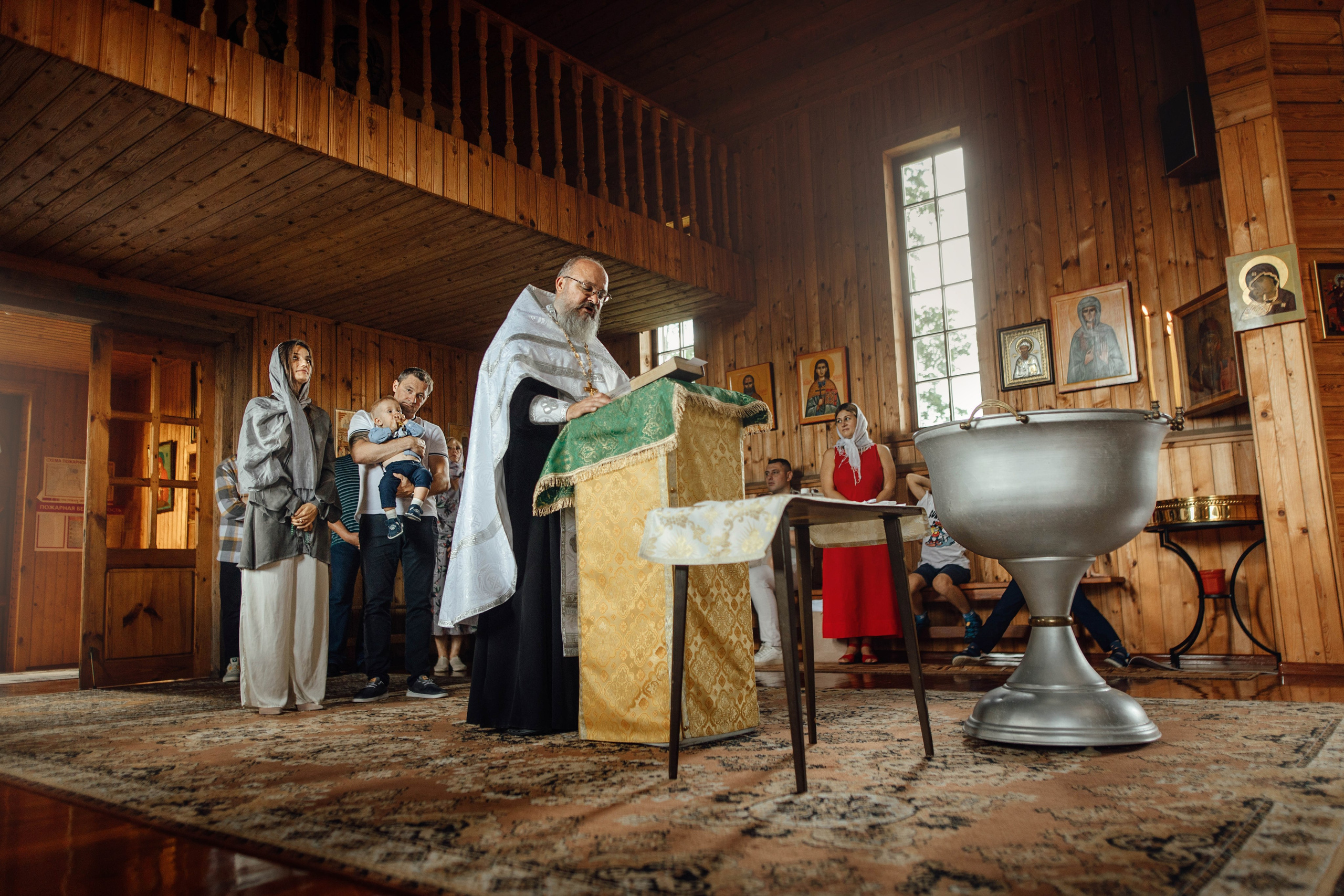 Крещение Тимофея, д. Киевец, храм Святой Троицы, август 2025