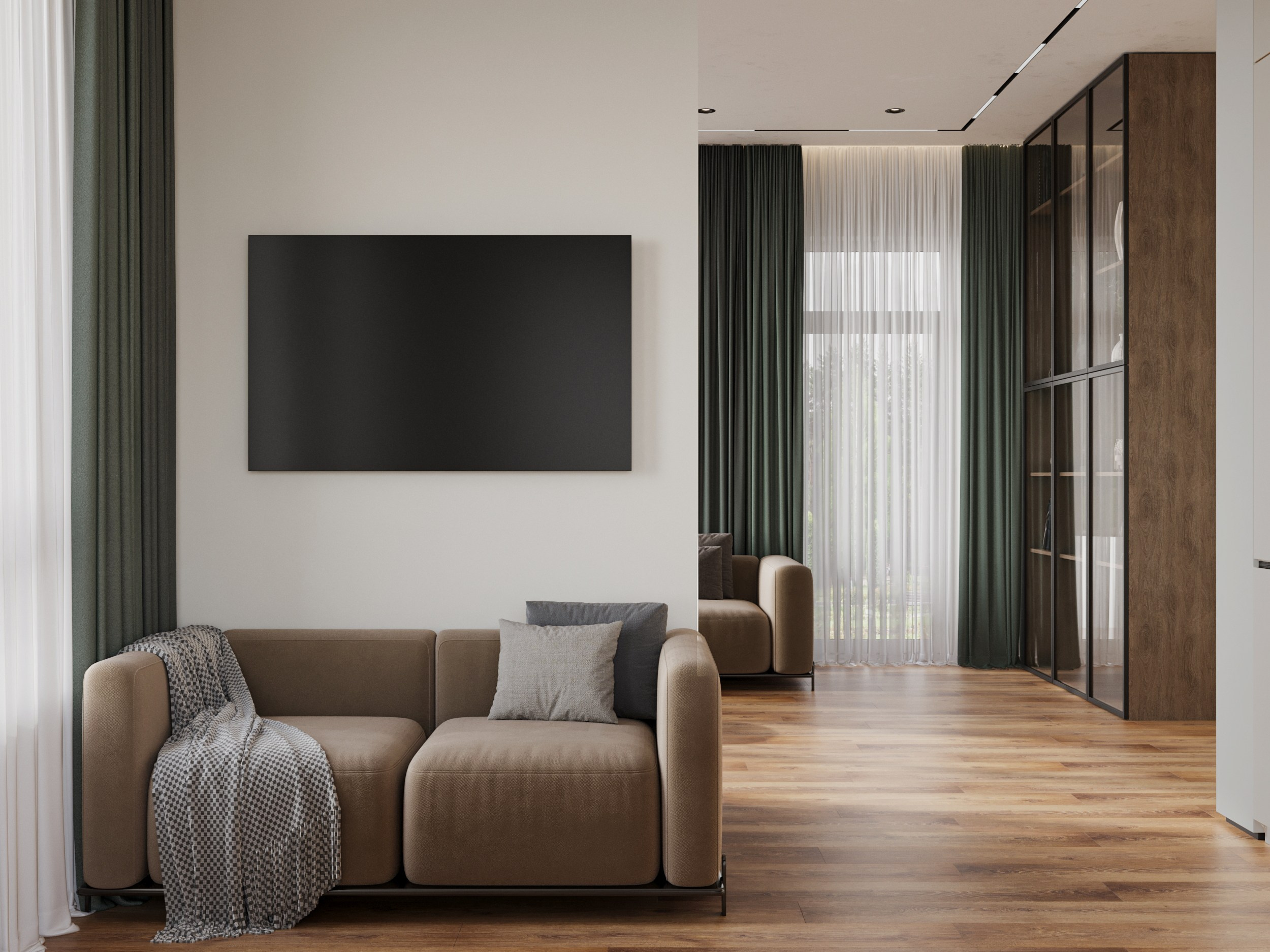 Коттедж в соврменном стиле. 3D-визуализатор Александр Зиновьев