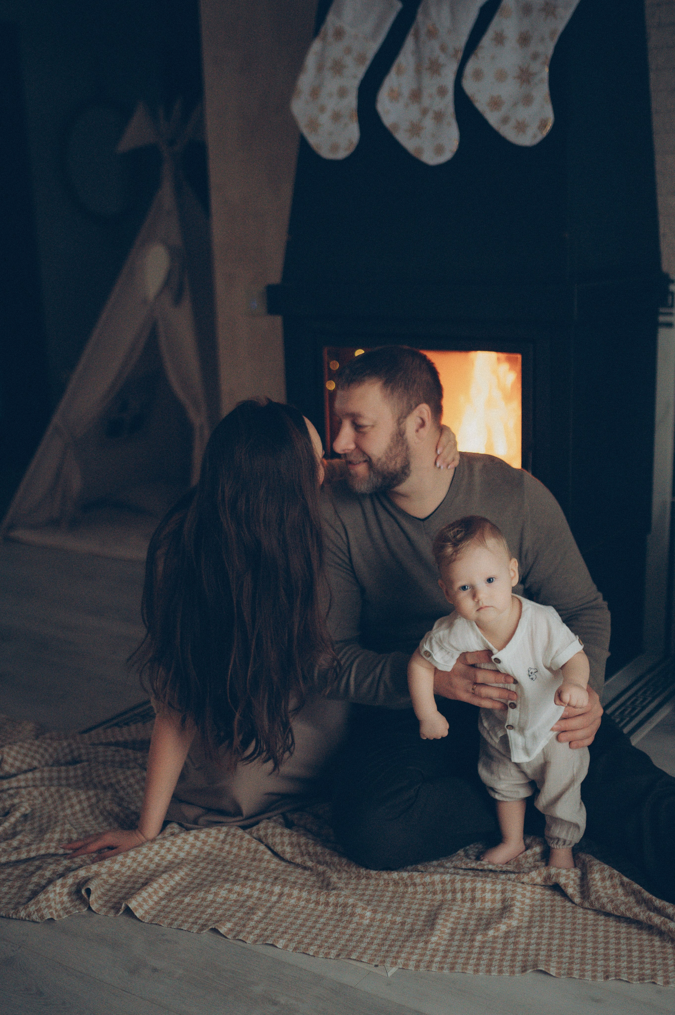 Лева, Жанна и Владимир (новогодняя домашняя). Фотограф, г. Лесной Свердловской области