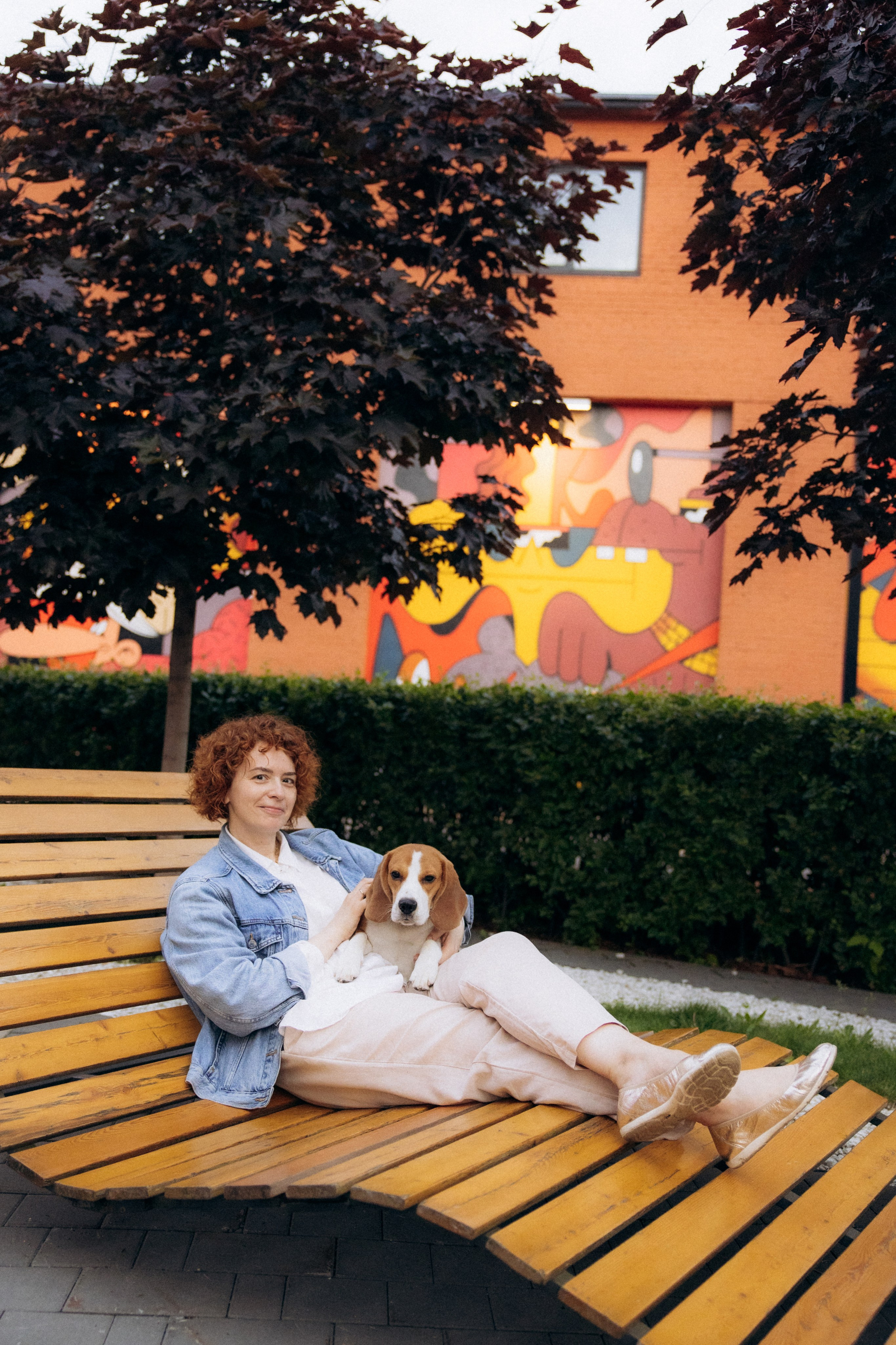 Анна и Рэна. Рассвет в Москве. Фотограф анималист в Казани Алина Сулейманова. Фотограф животных