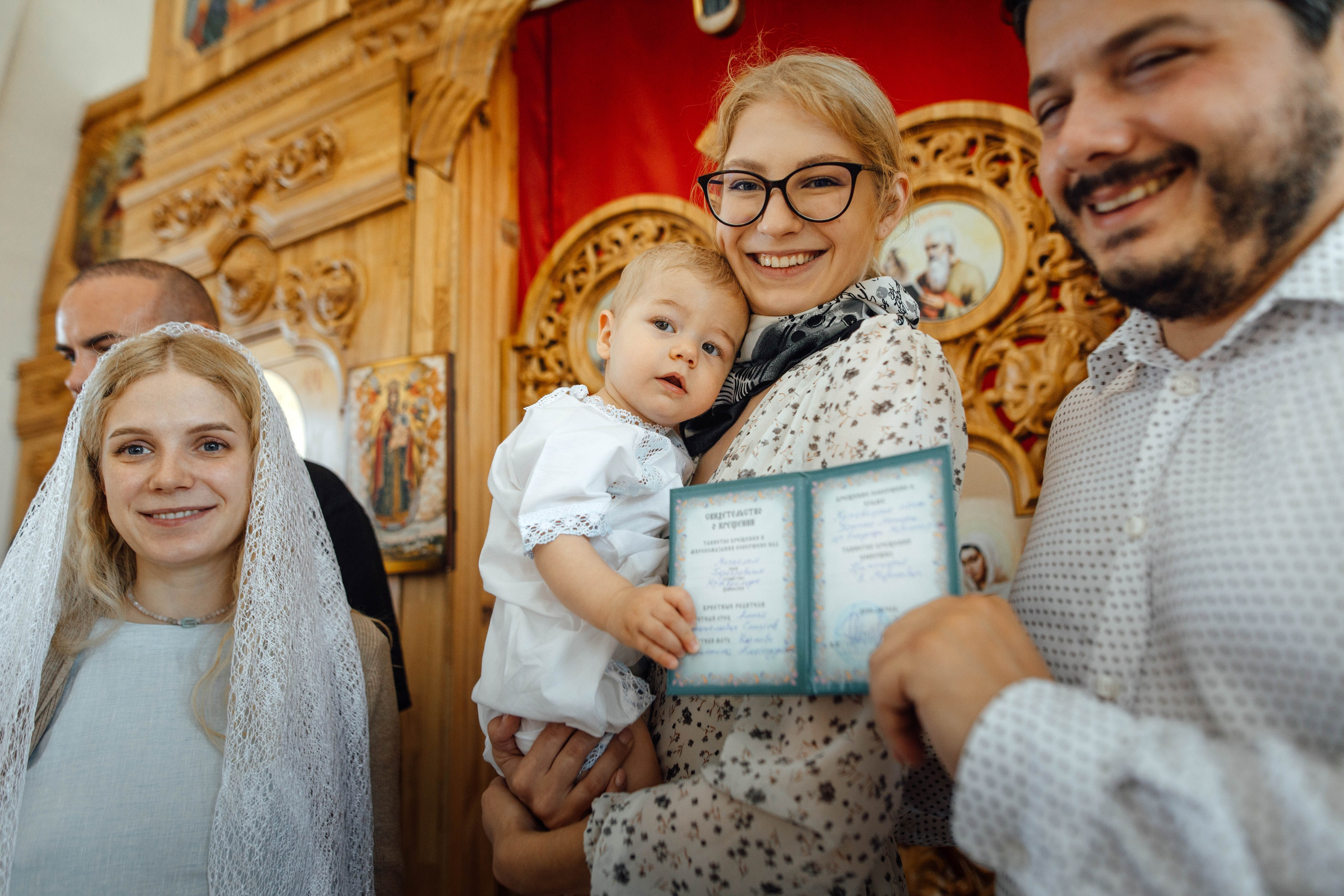 Крещение Энвера (Михаила), д. Колядищи, храм Успения Пр. Богородицы, август 2025