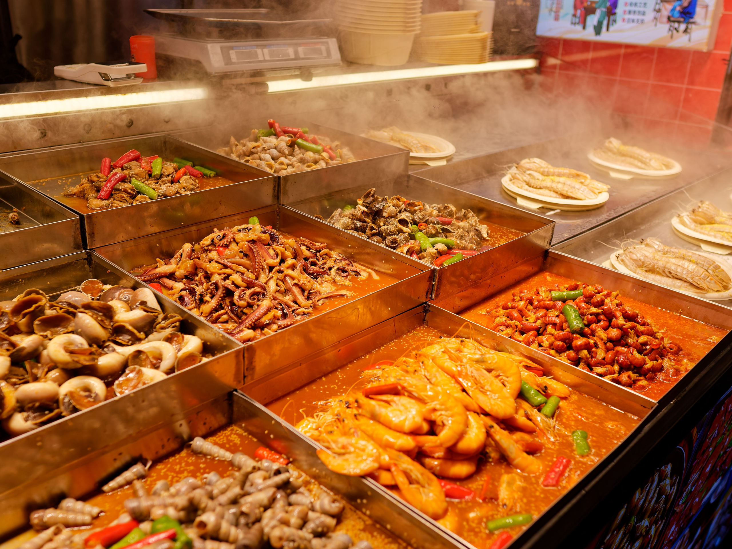 Хайнань 2026, «Food Street» ночная улица еды в Ялунване. Фотопрогулки по Миру