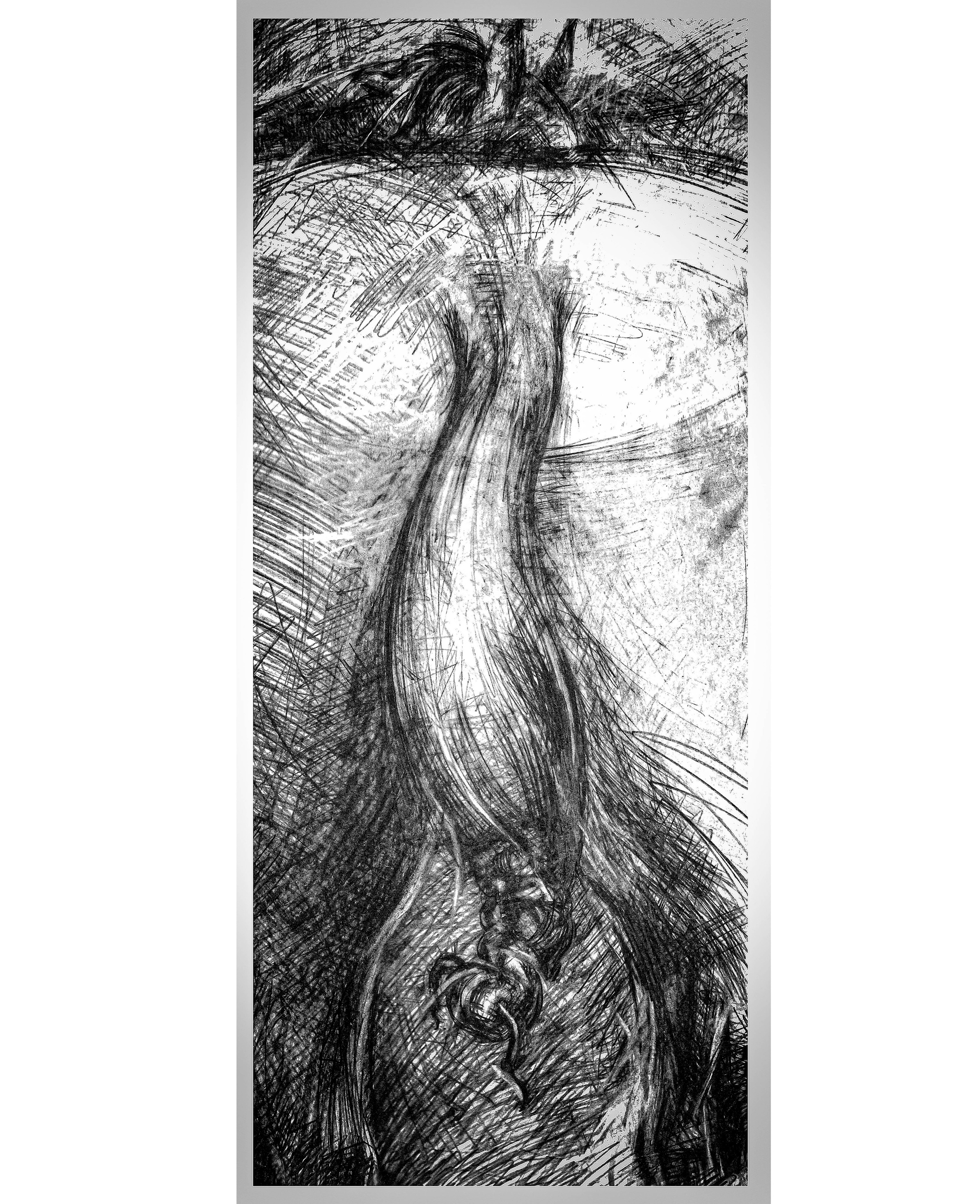 Серия "хвосты". 2019. Шелкография, акрил.