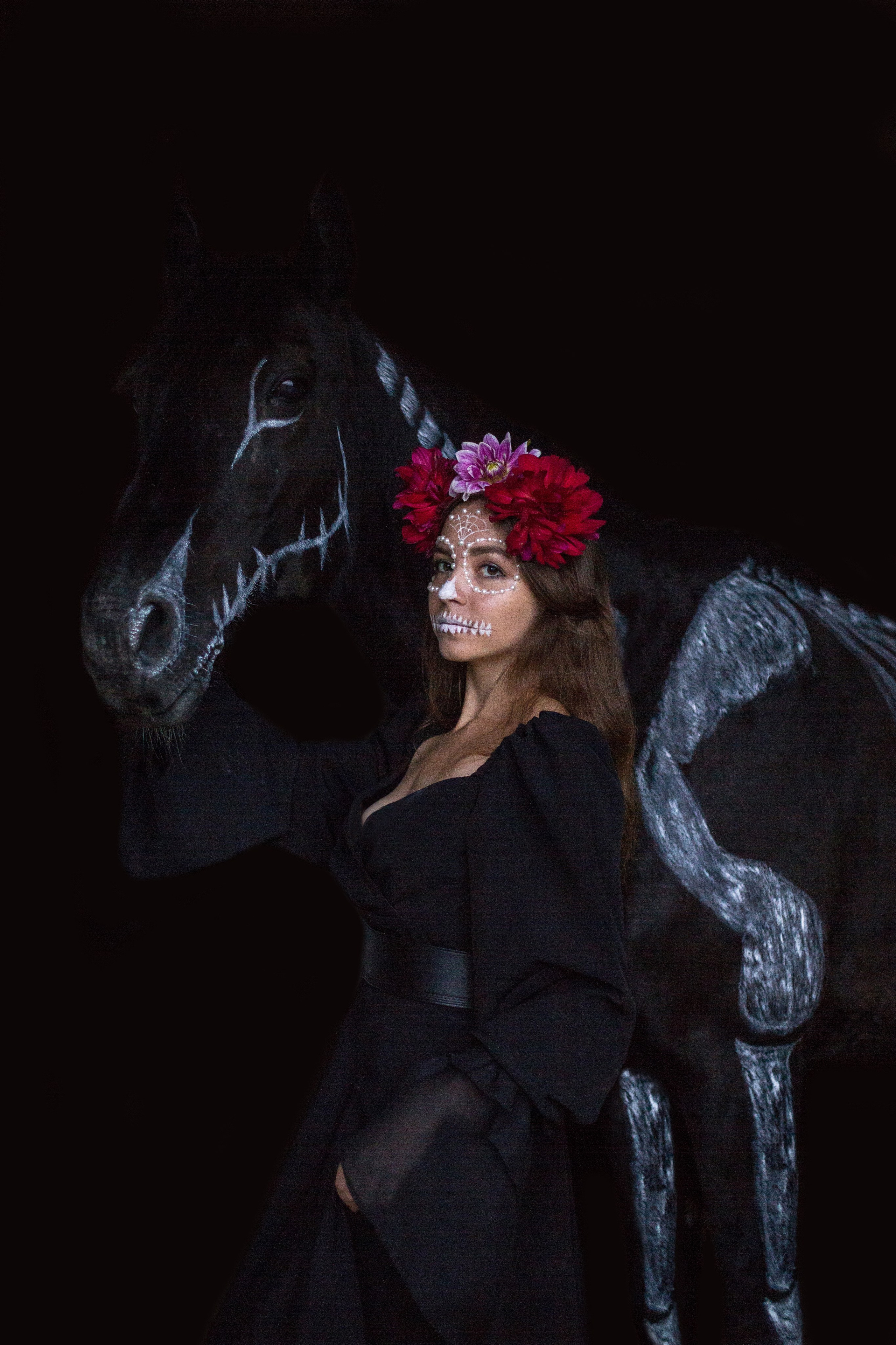 Хэллоуин фотосессия с лошадью