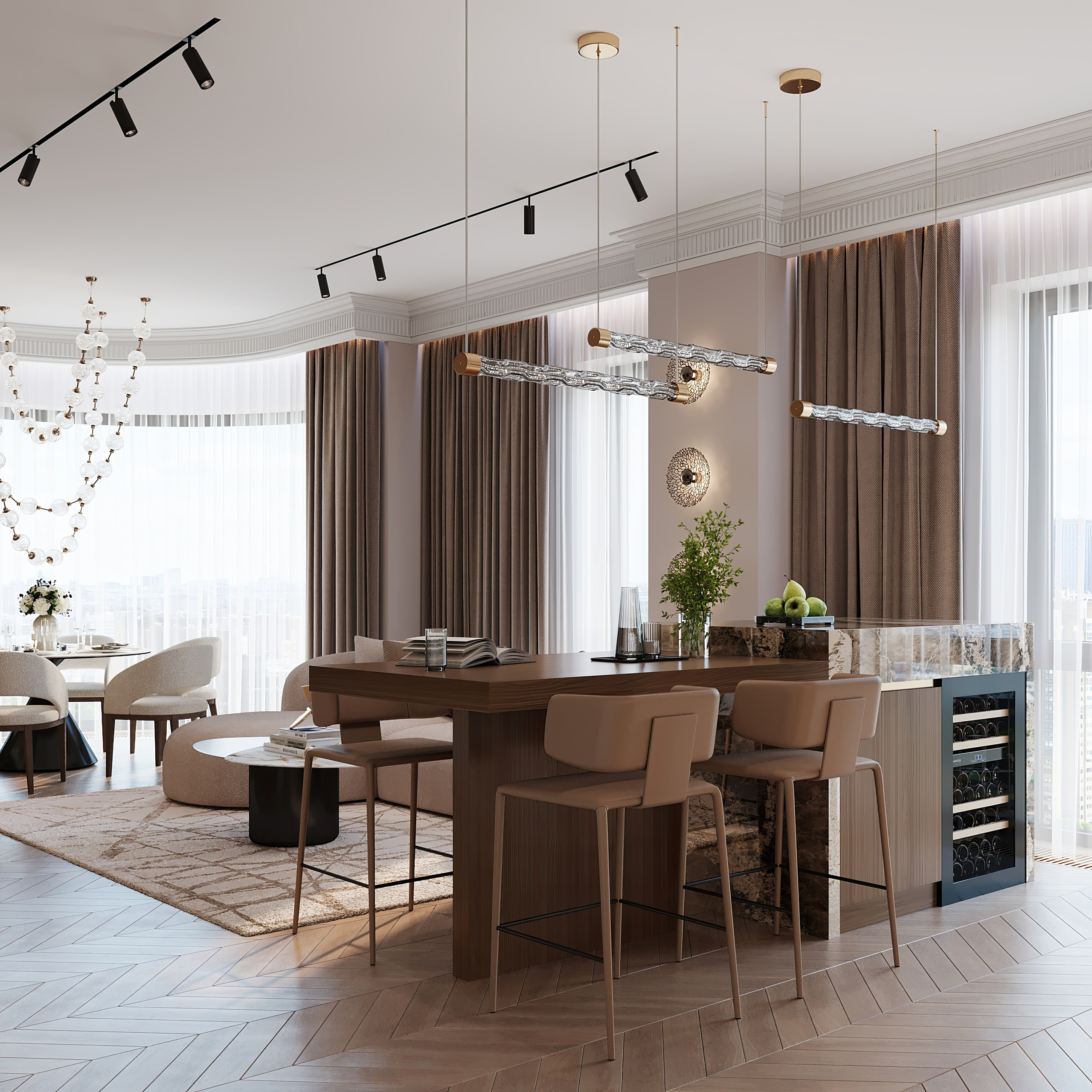 ЖК Павелецкая сити. Дизайн интерьера в Москве