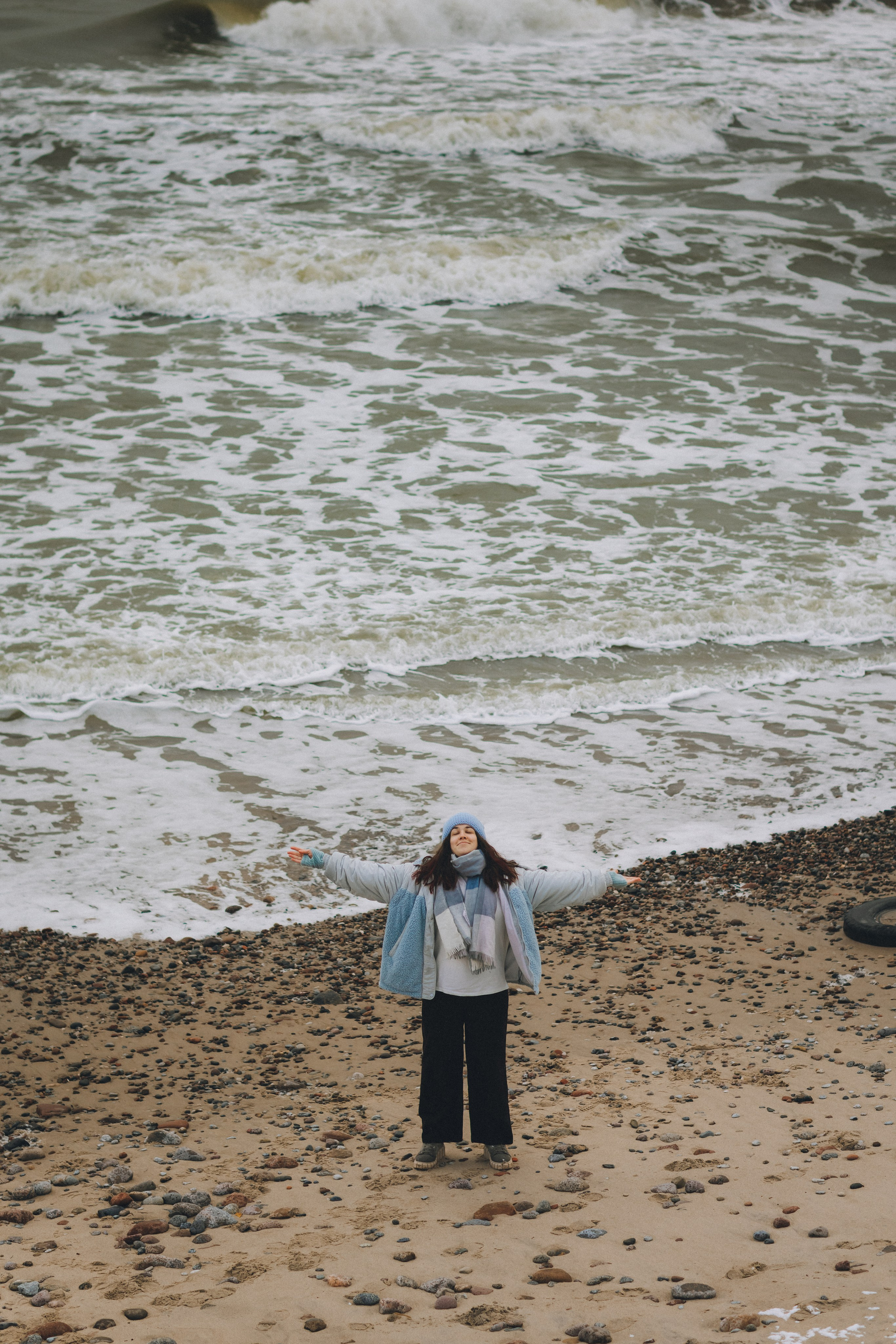 Маша и зима на Балтике. Фотограф Зеленоградск Красильникова Елена