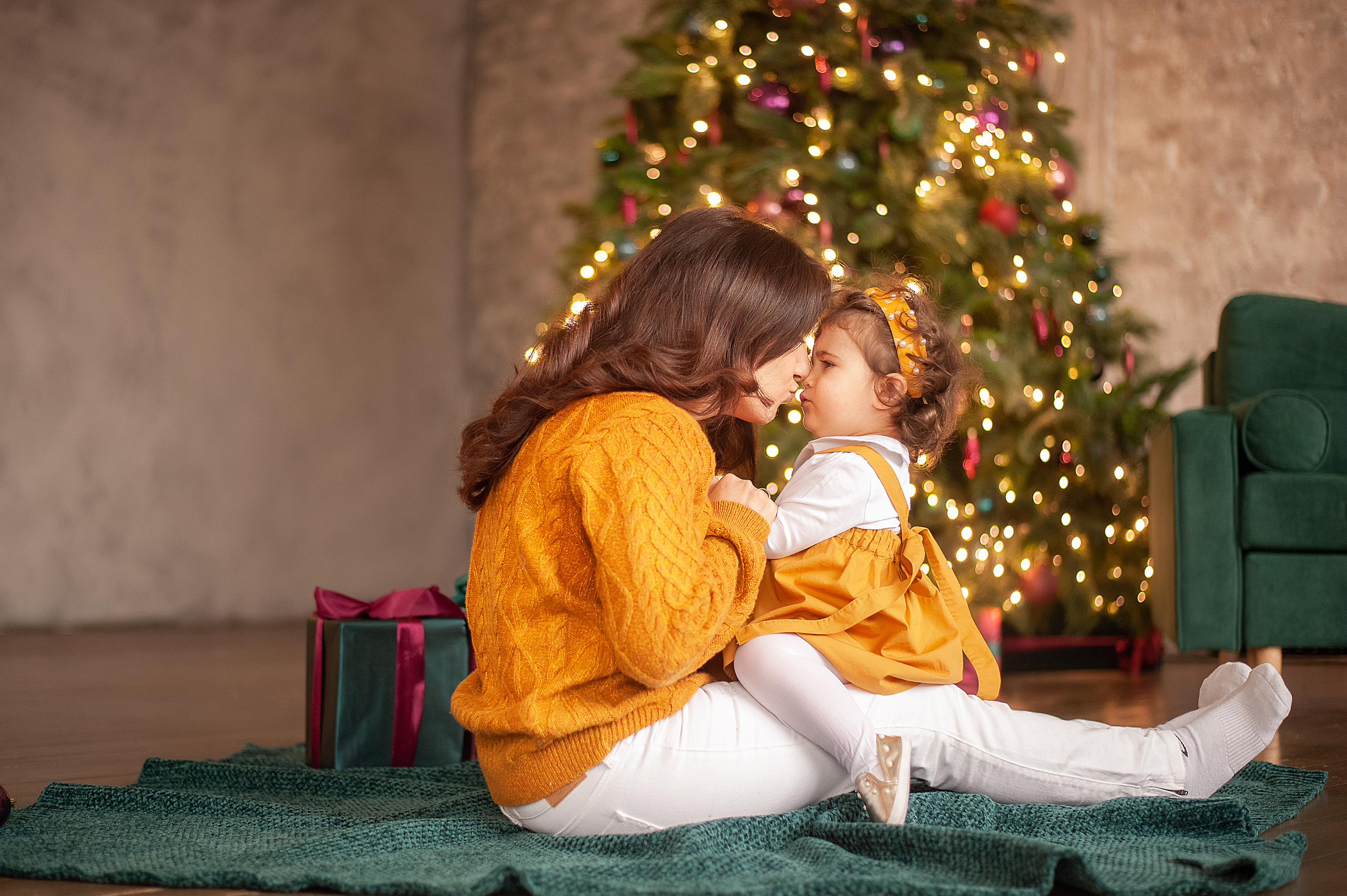 Новогодняя волшебная фотосессия в студии Лейпциге. Семейный и свадебный фотограф в Рязани Виктория Андреева