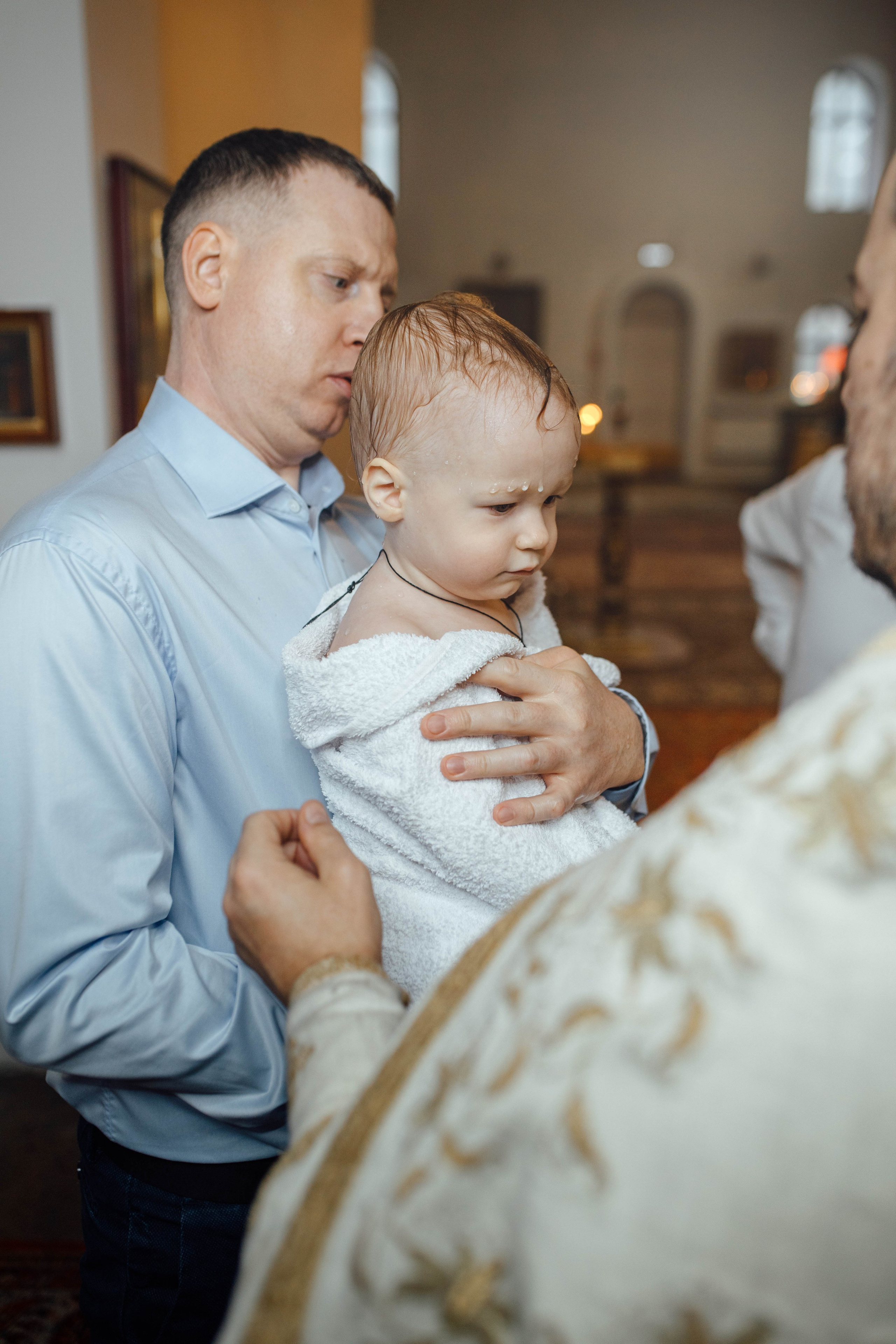 Таинство крещения Льва, храм Вознесения Господня, Ждановичи, февраль 2025