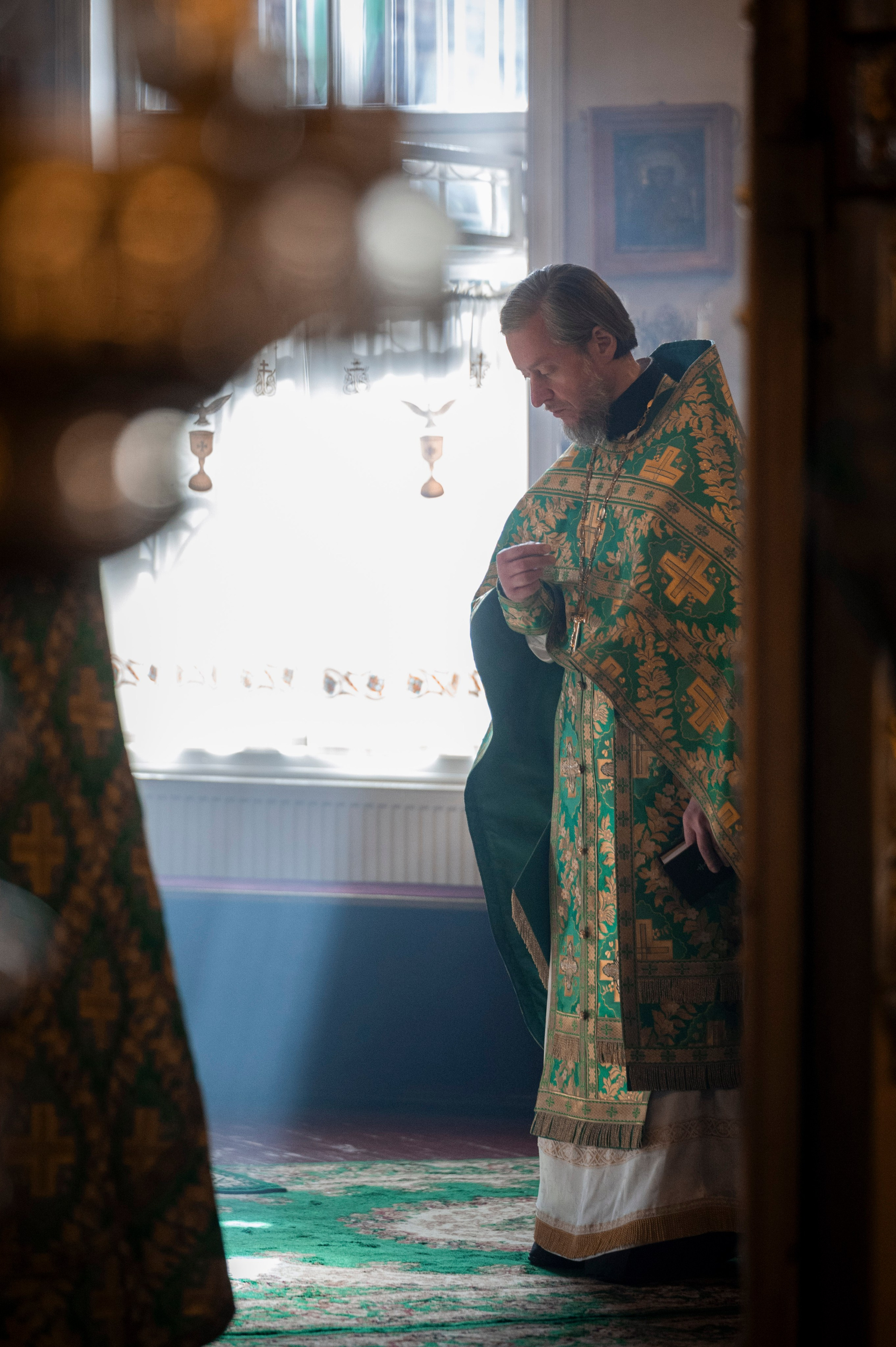 Богородский храм. Вход Господень в Иерусалим. Божественная литургия. Антон и Татьяна Денисенко — В храме
