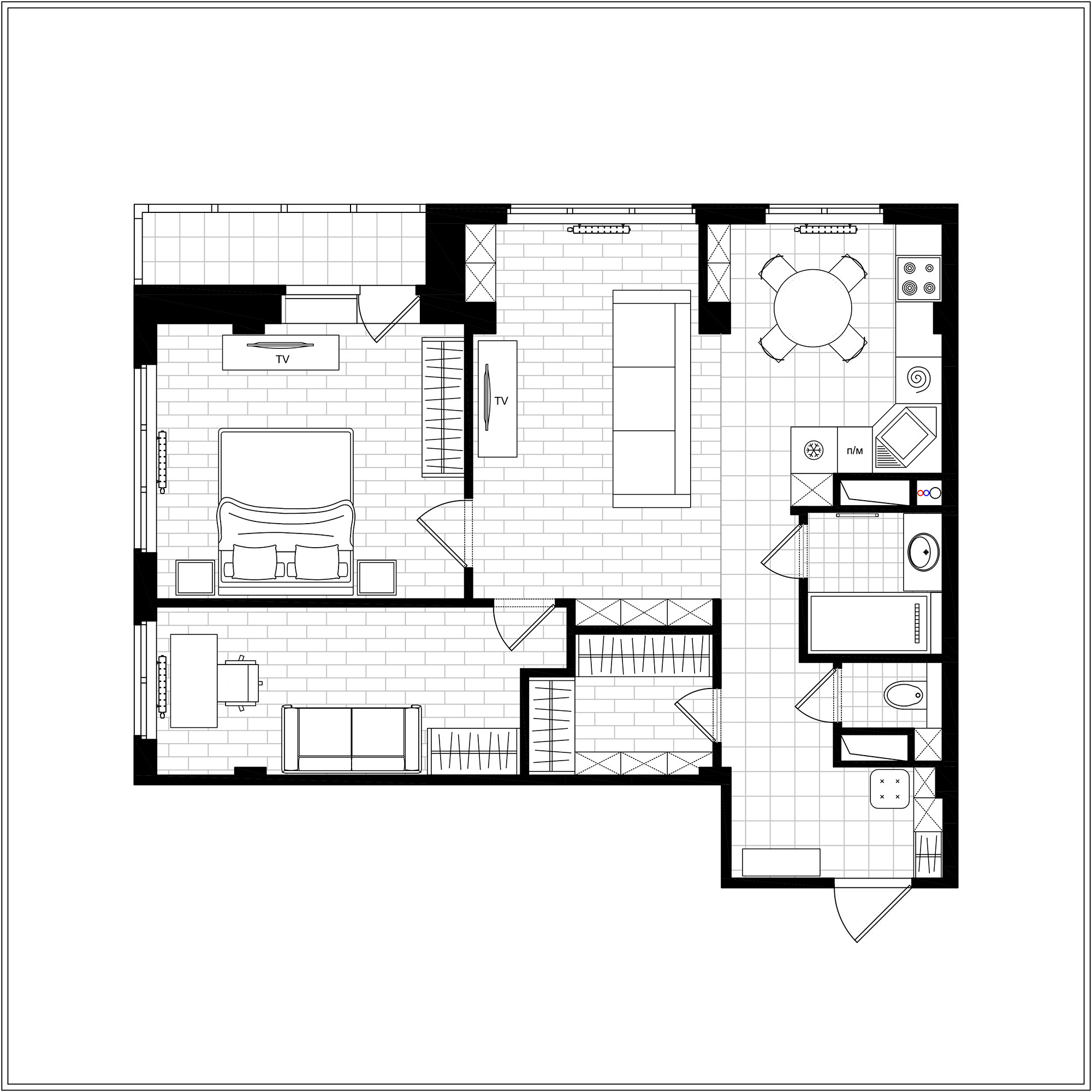 Народное Ополчение (коллажи). Дизайн интерьера, от проекта до реализации