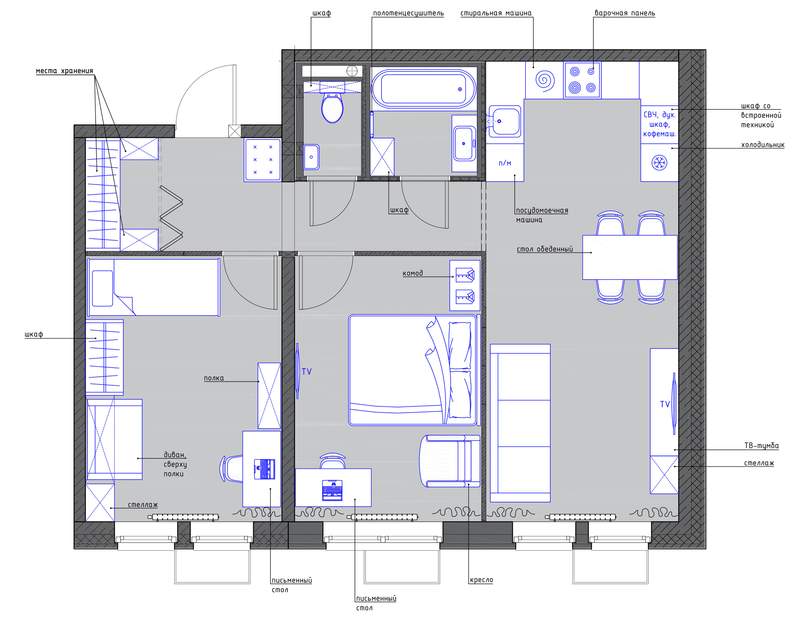 ПИК Мякинино Парк (коллажи). Дизайн интерьера, от проекта до реализации