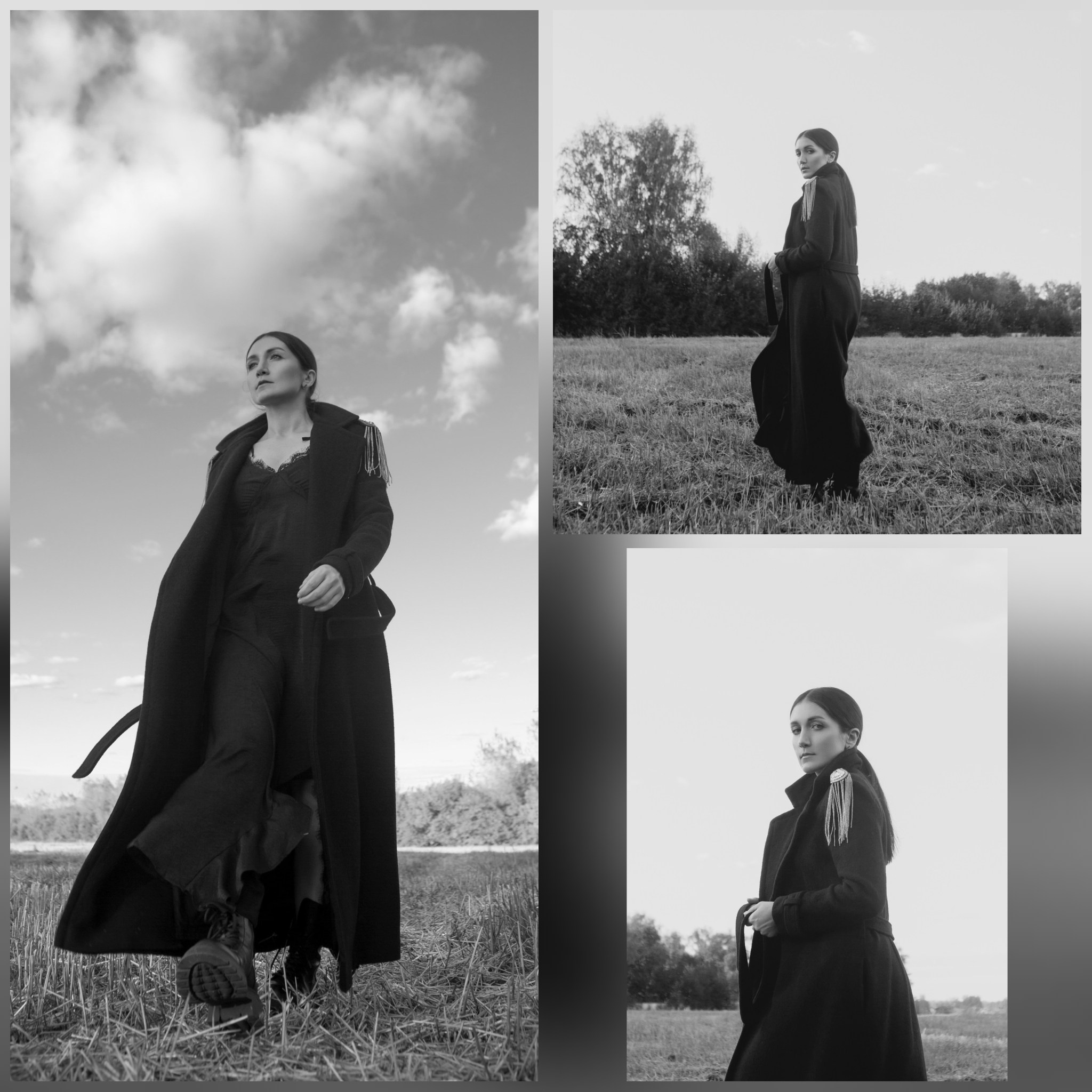 фотопрогулка девушки в пальто