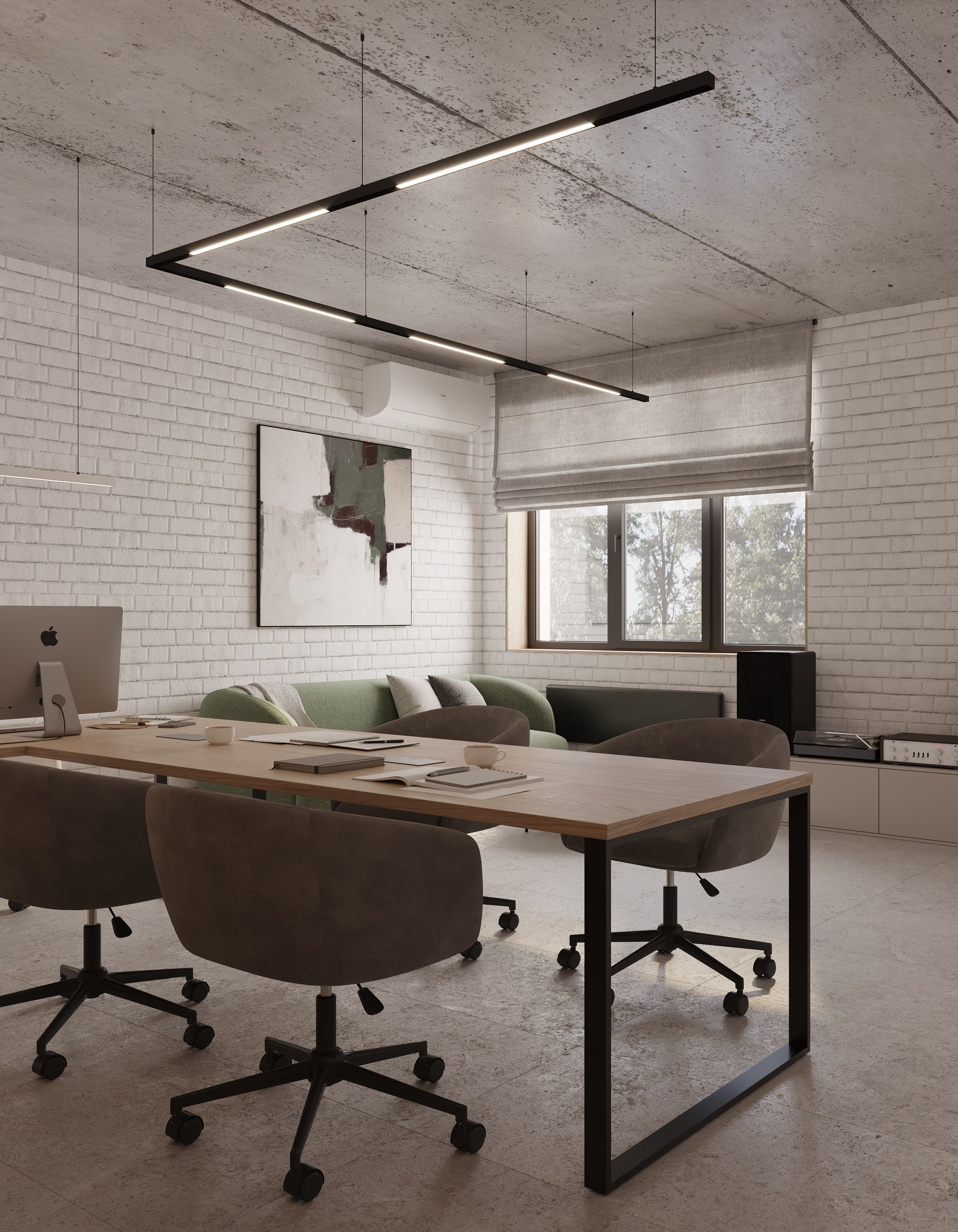 Офис компании «Мединвест». Дизайн интерьера, 3D-визуализация Владивосток