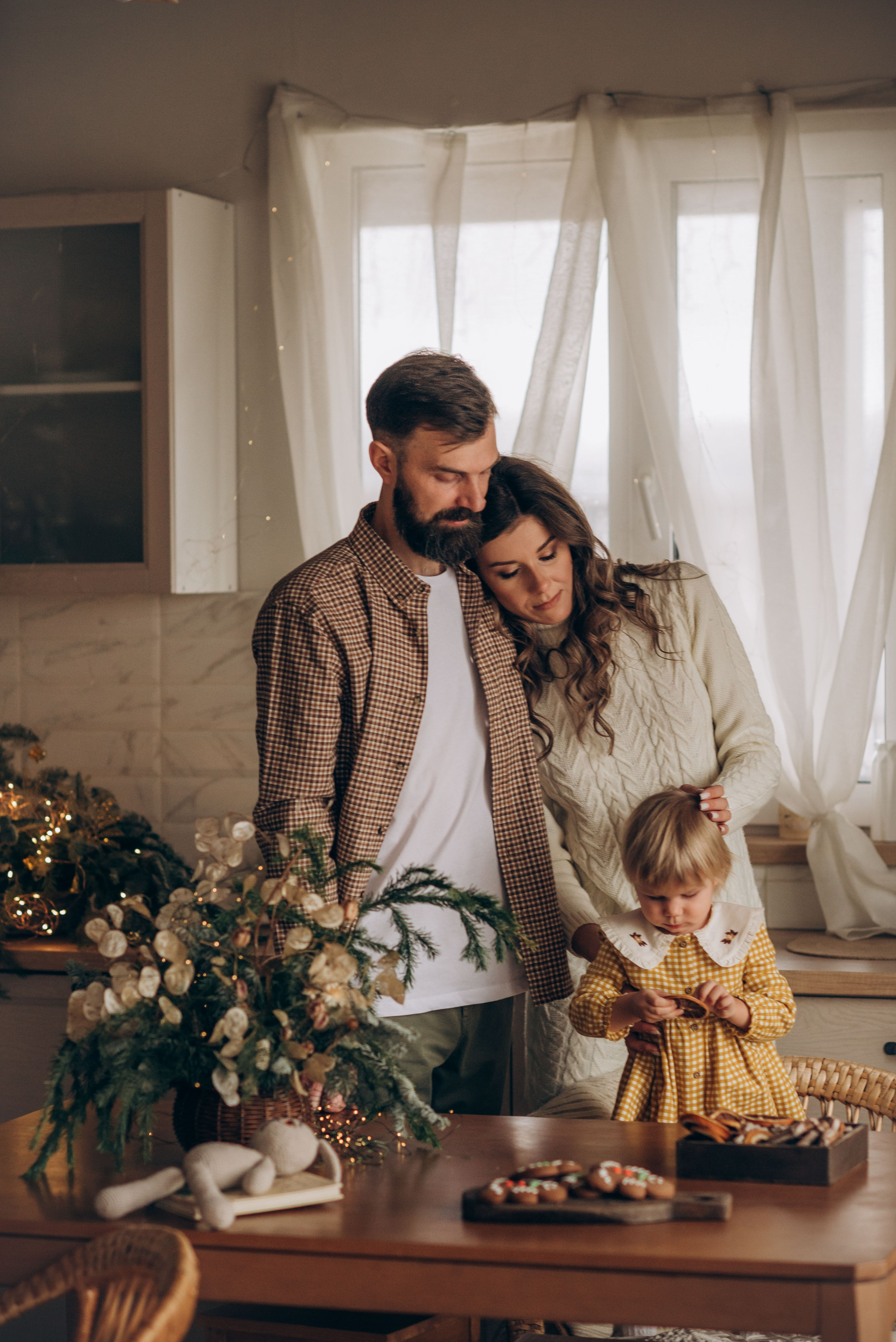 Семейная новогодняя фотосессия в студии. Семейный фотограф в Домодедово и Москве Елена Пичугина