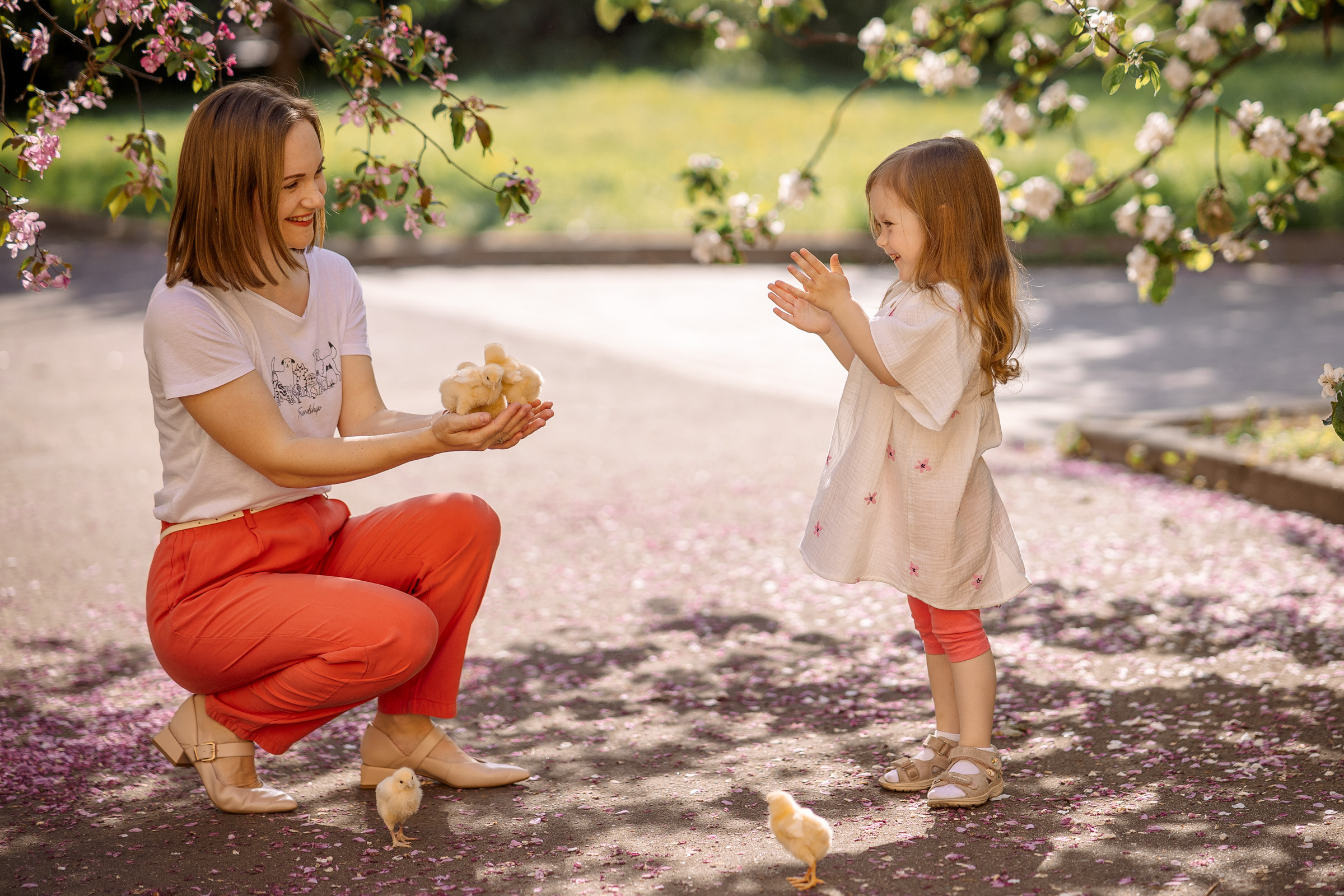 Фотосессия с цыплятами в Екатерининском парке. Семейный Фотограф в Москве Евгения Симоненко