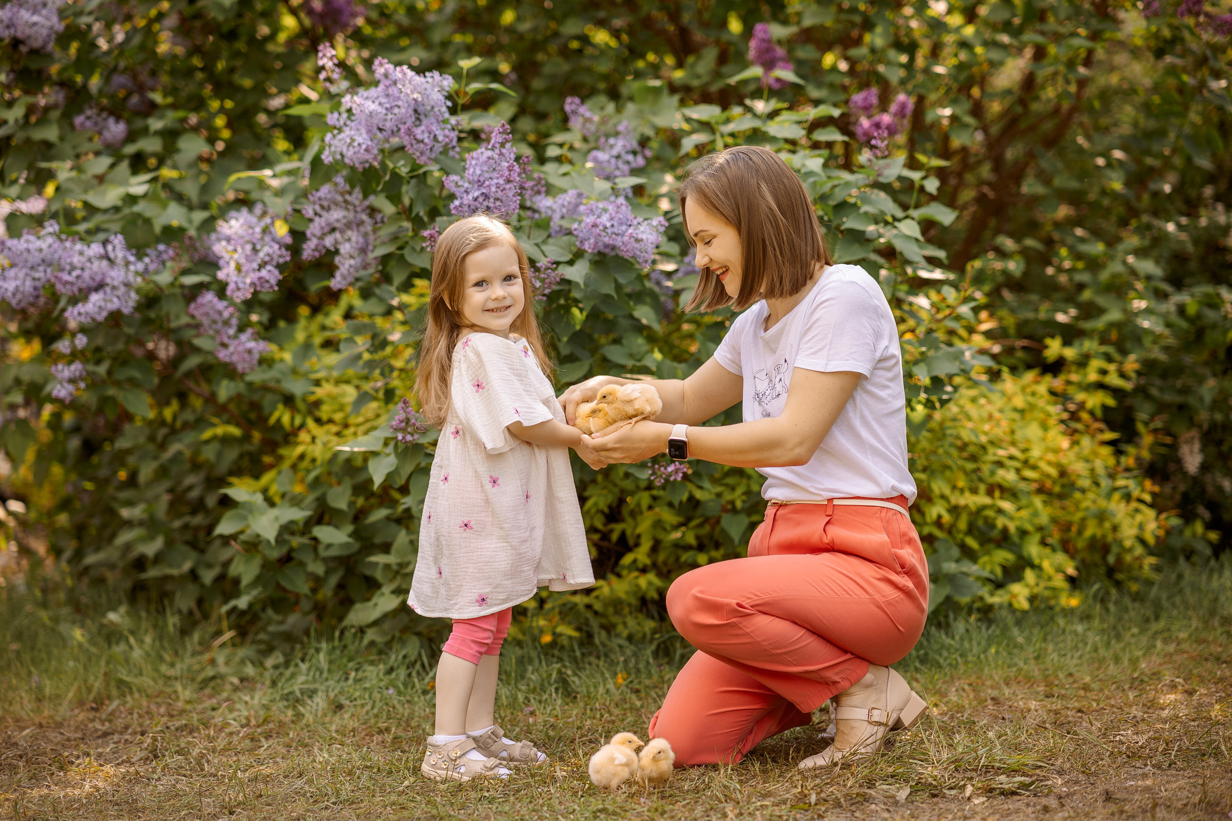 Фотосессия с цыплятами в Екатерининском парке. Семейный Фотограф в Москве Евгения Симоненко