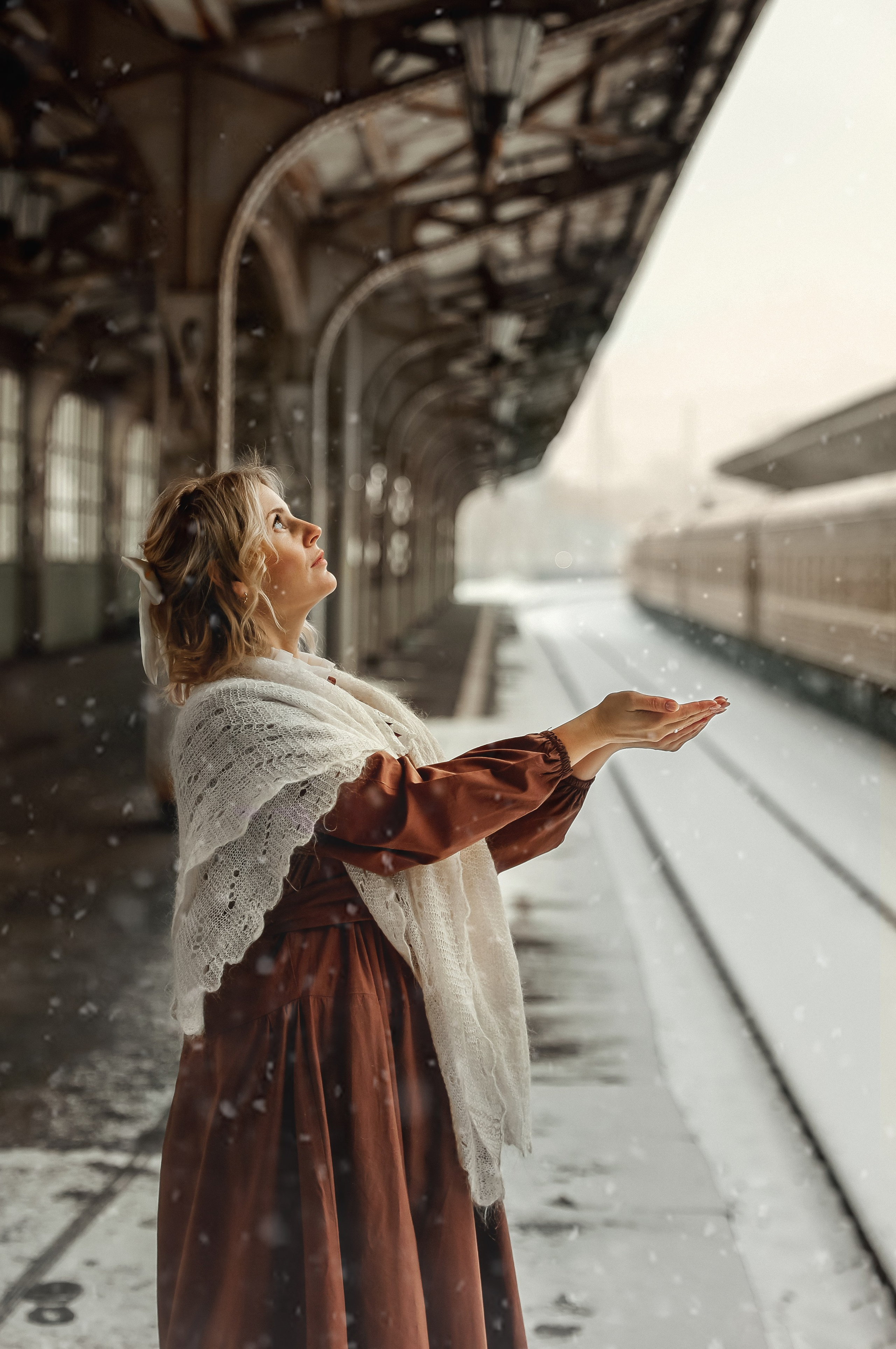 Ретро съемка на Витебском вокзале. Фотограф — Татьяна Кириллова, г. Санкт-Петербург