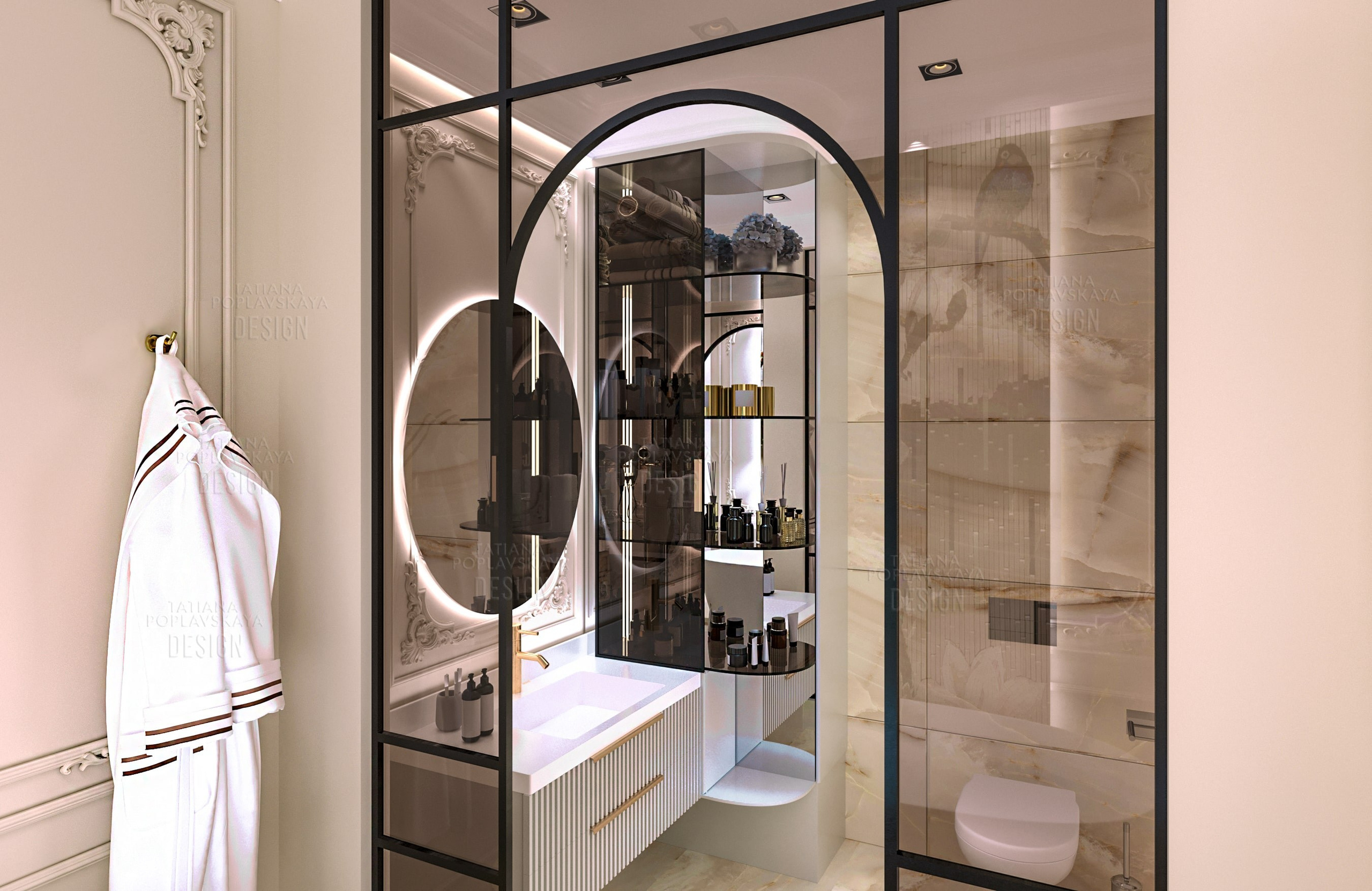 Дизайн квартиры Сочи в стиле современной классики. Интерьерный дизайнер в Сочи Поплавская Татьяна. Проектирование интерьеров и организация процесса ремонта