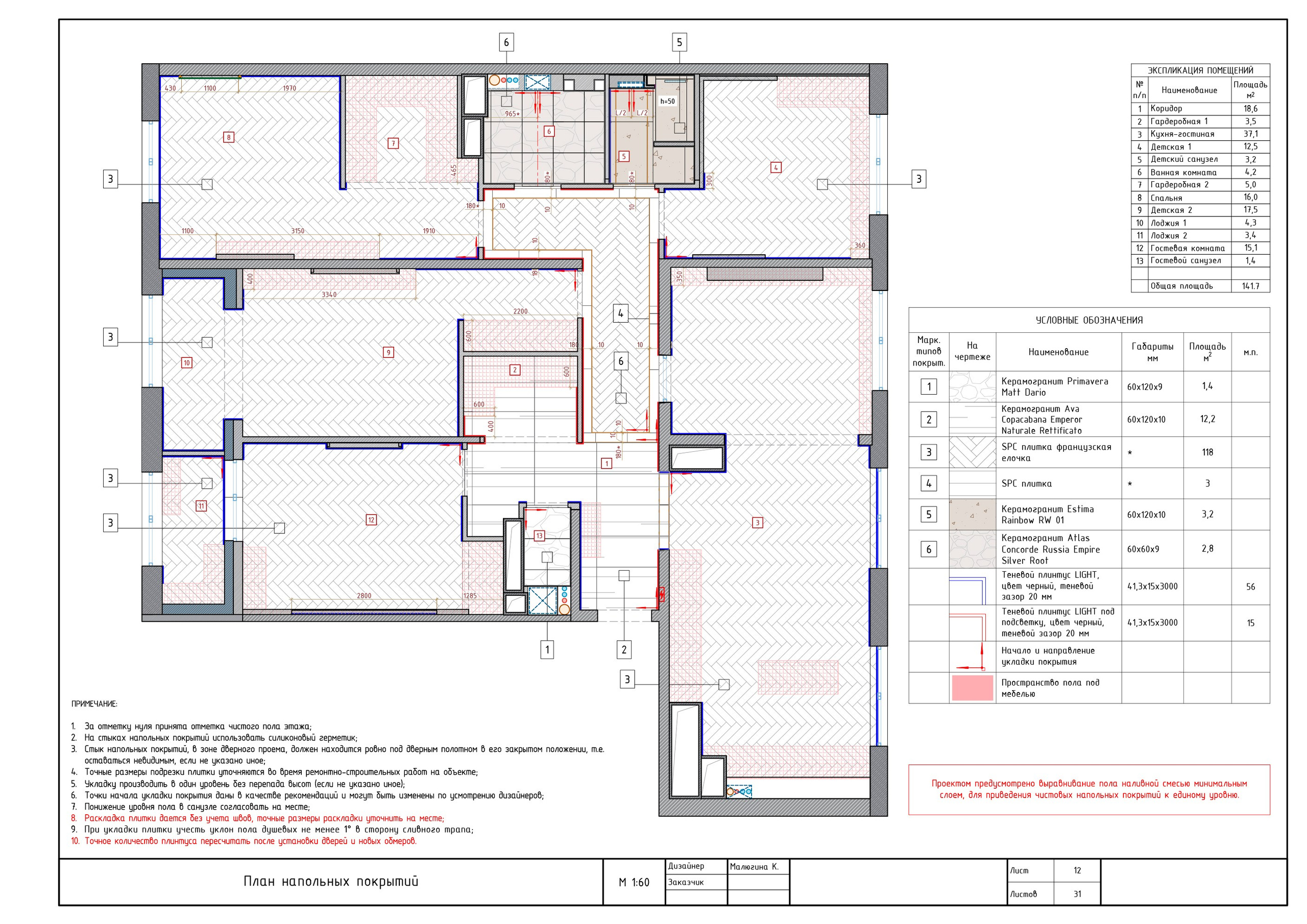 Примеры чертежей. Дизайнер интерьера Малюгина Ксения Санкт-Петербург