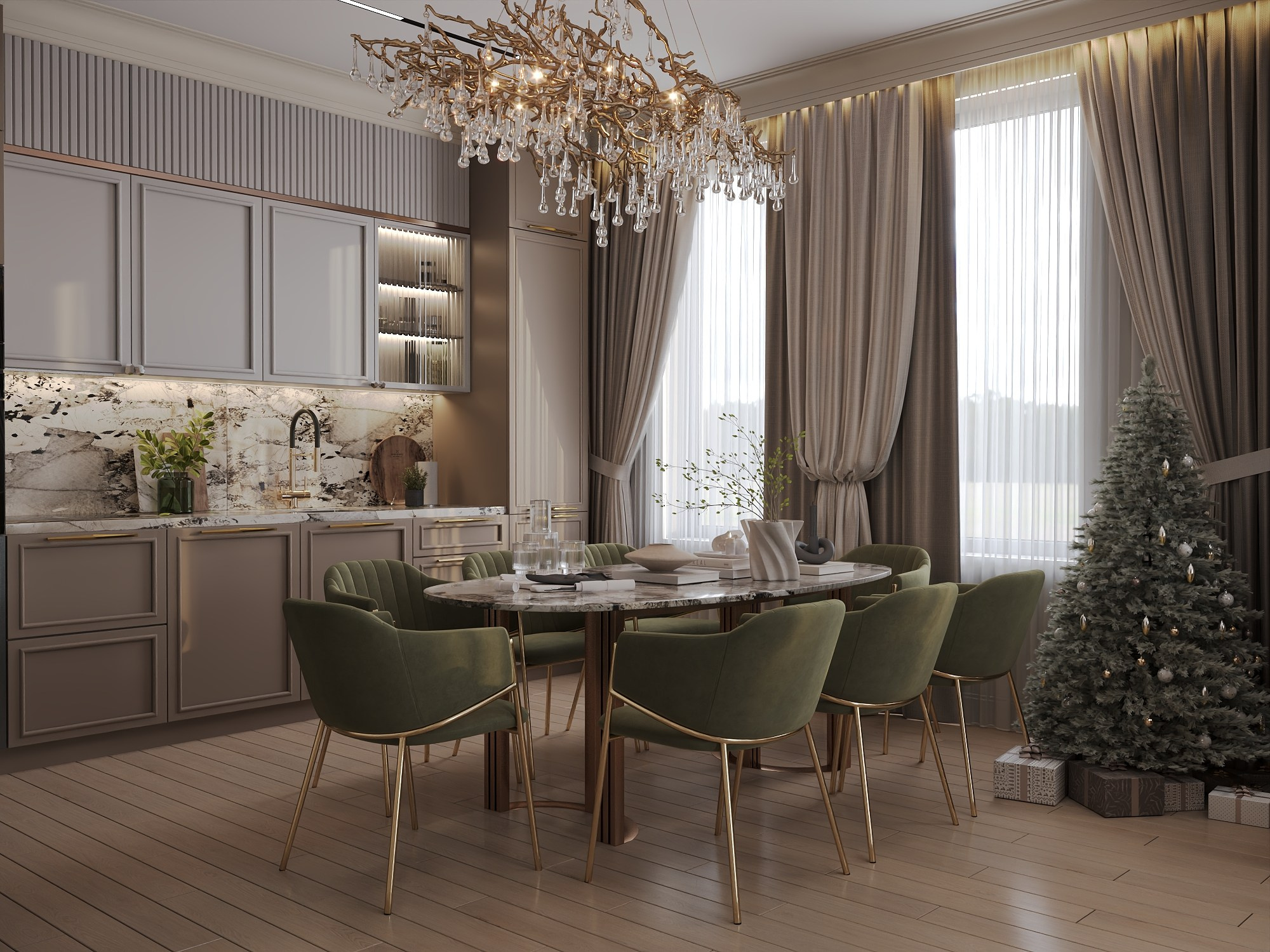 Пос. Большой исток, жилой дом 171 м². БК студия дизайна интерьера