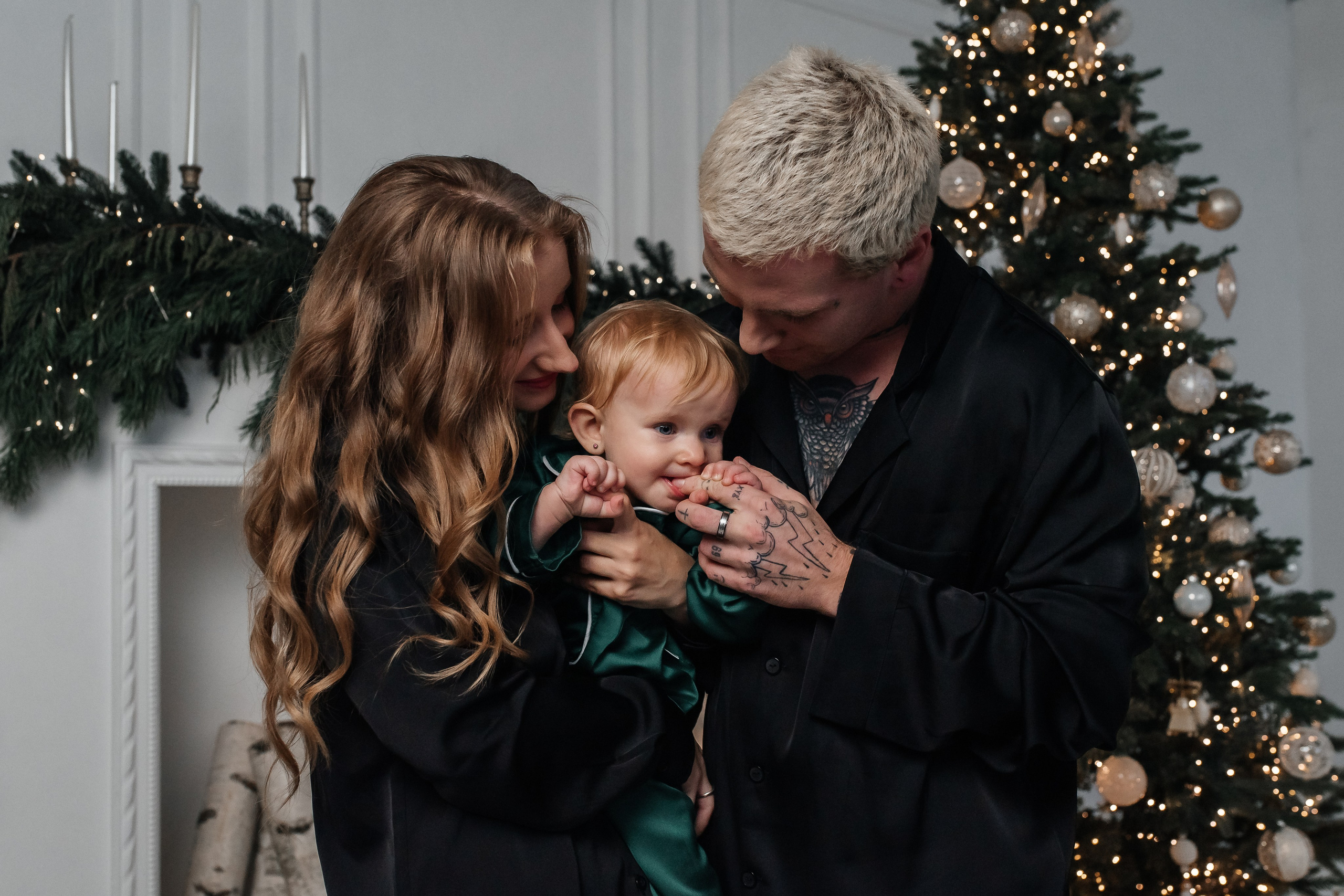 Мама, папа, дочь (атласные пижамы). Фотограф в Дзержинске Наташа Баева