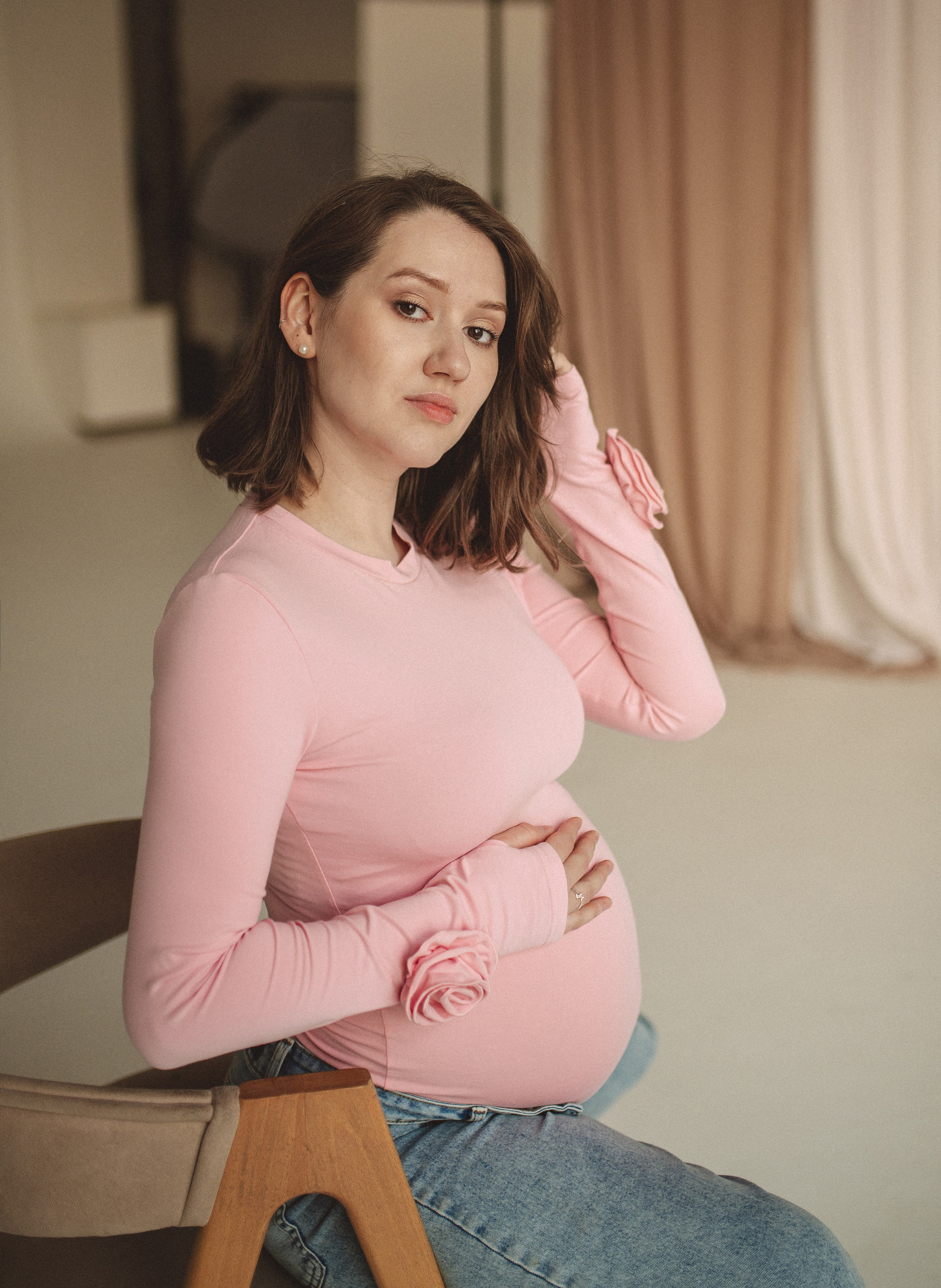 Фотосессия беременности в фотостудии. Семейная фотосессия Бутово Москва фотограф Алина Морщагина