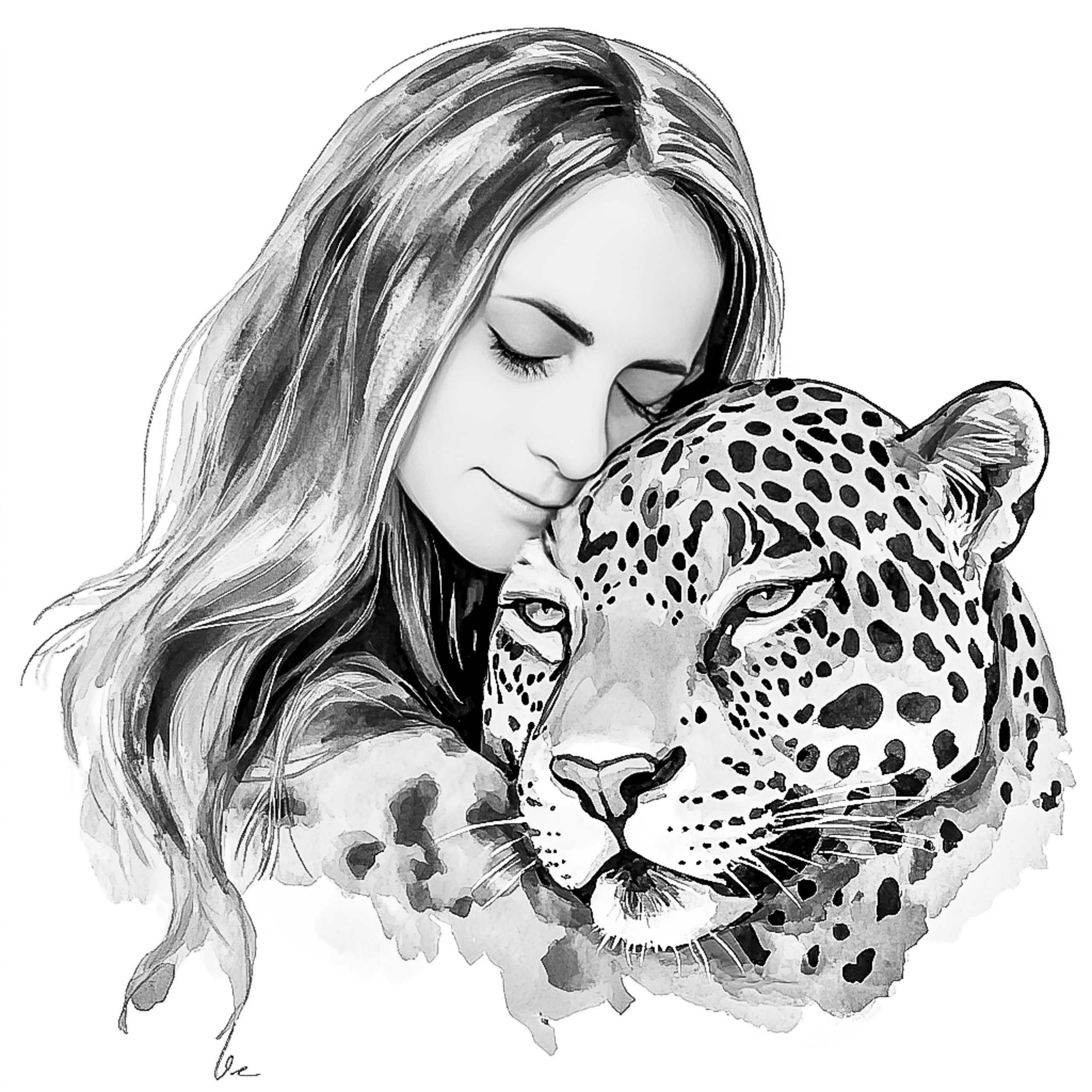 Нейрофотосессия для Ольги. Девушка с пантерой/леопардом/в воде/в красном платье. ФотоХудожник Харитонова Ирина г. Санкт-Петербург