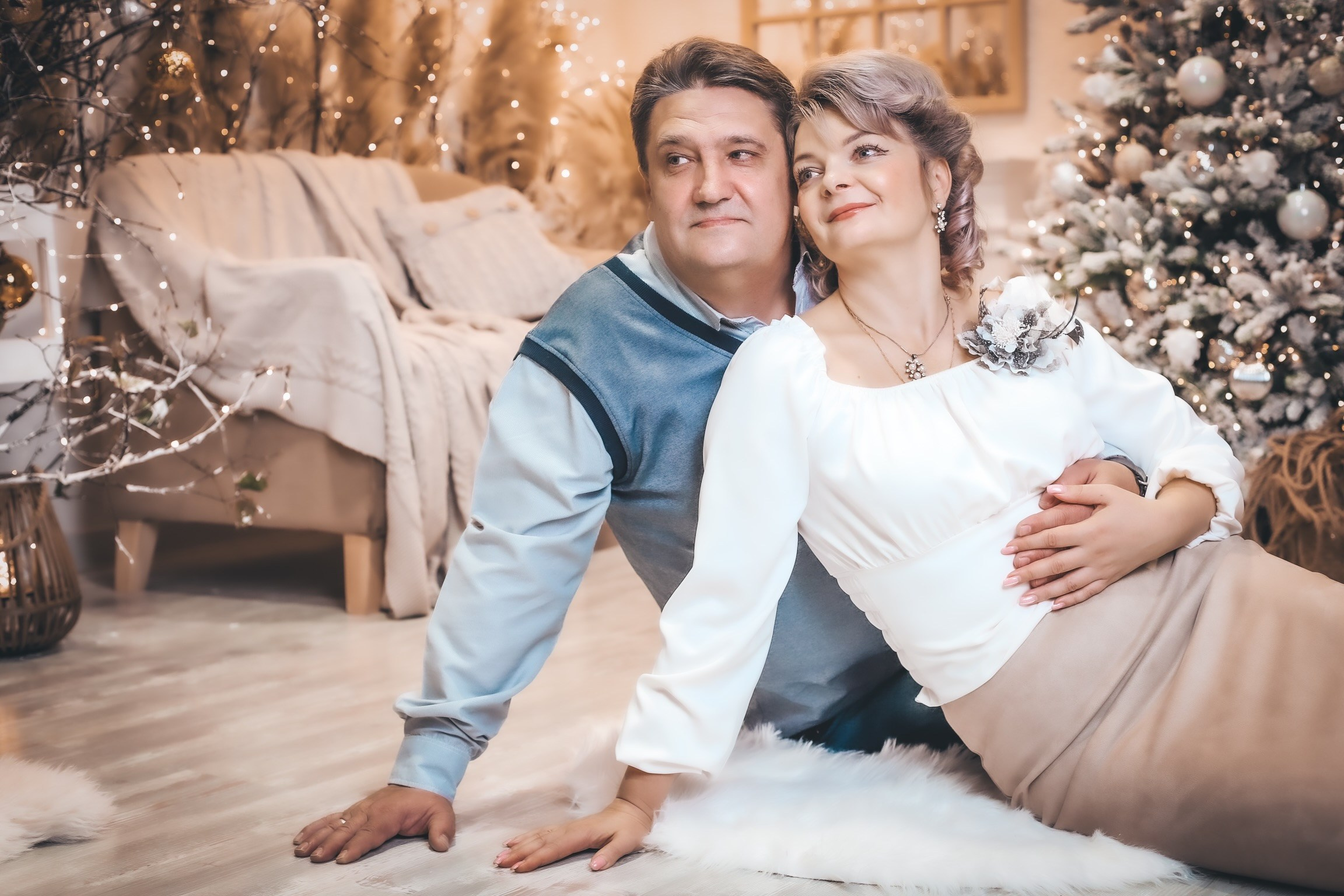 Новогодняя история Людмилы и Игоря. Фотограф беременности и семейных историй Эльвира Акарибе в городе Краснодар!