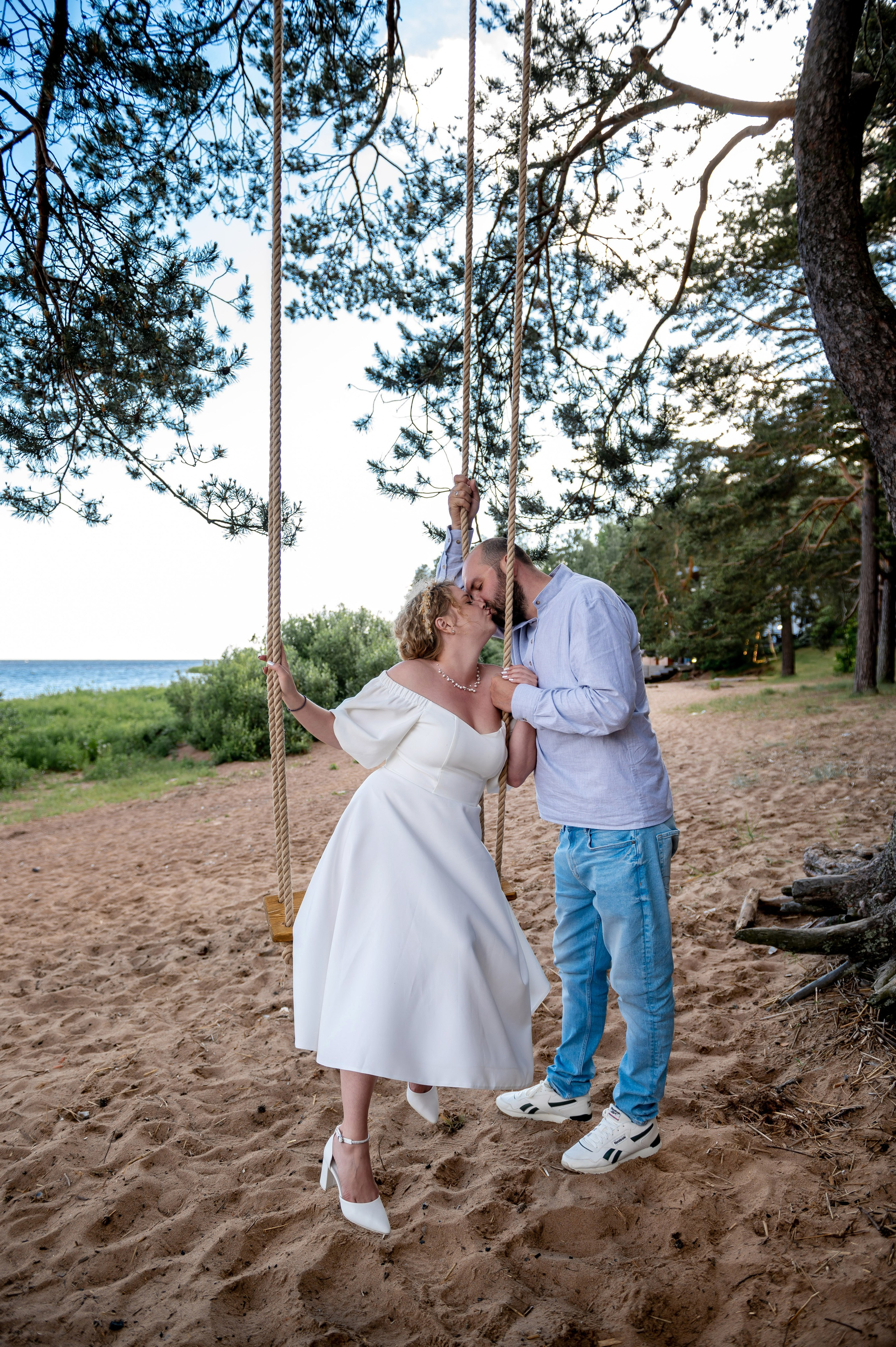 Станислав и Анастасия (нестандартная свадебная фотосессия в лесу и на Финском заливе). Портретный, семейный и свадебный фотограф в Санкт-Петербурге и в Пушкине Ширяев Денис
