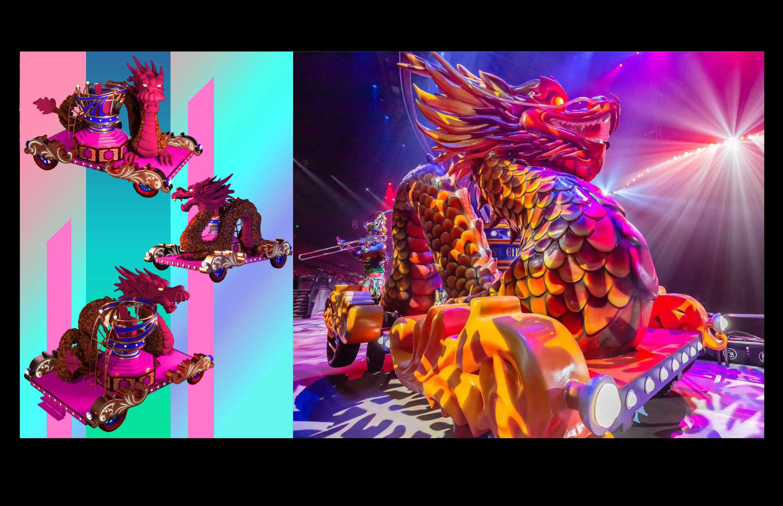 THEME PARK FLOATS. Munina Dina. Set design portfolio