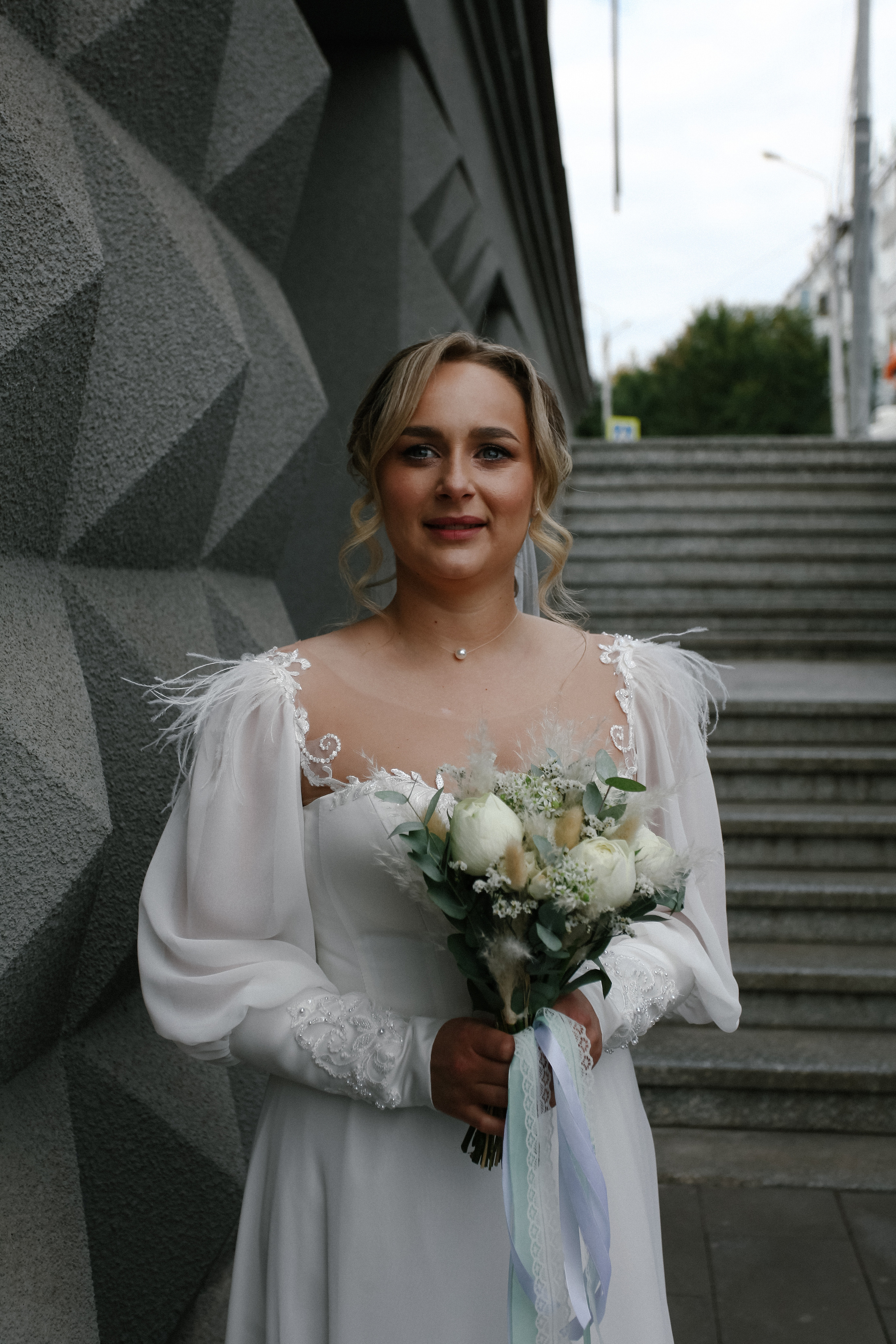 фотосессия красивая невеста свадьба бохо стиль  речной вокзал