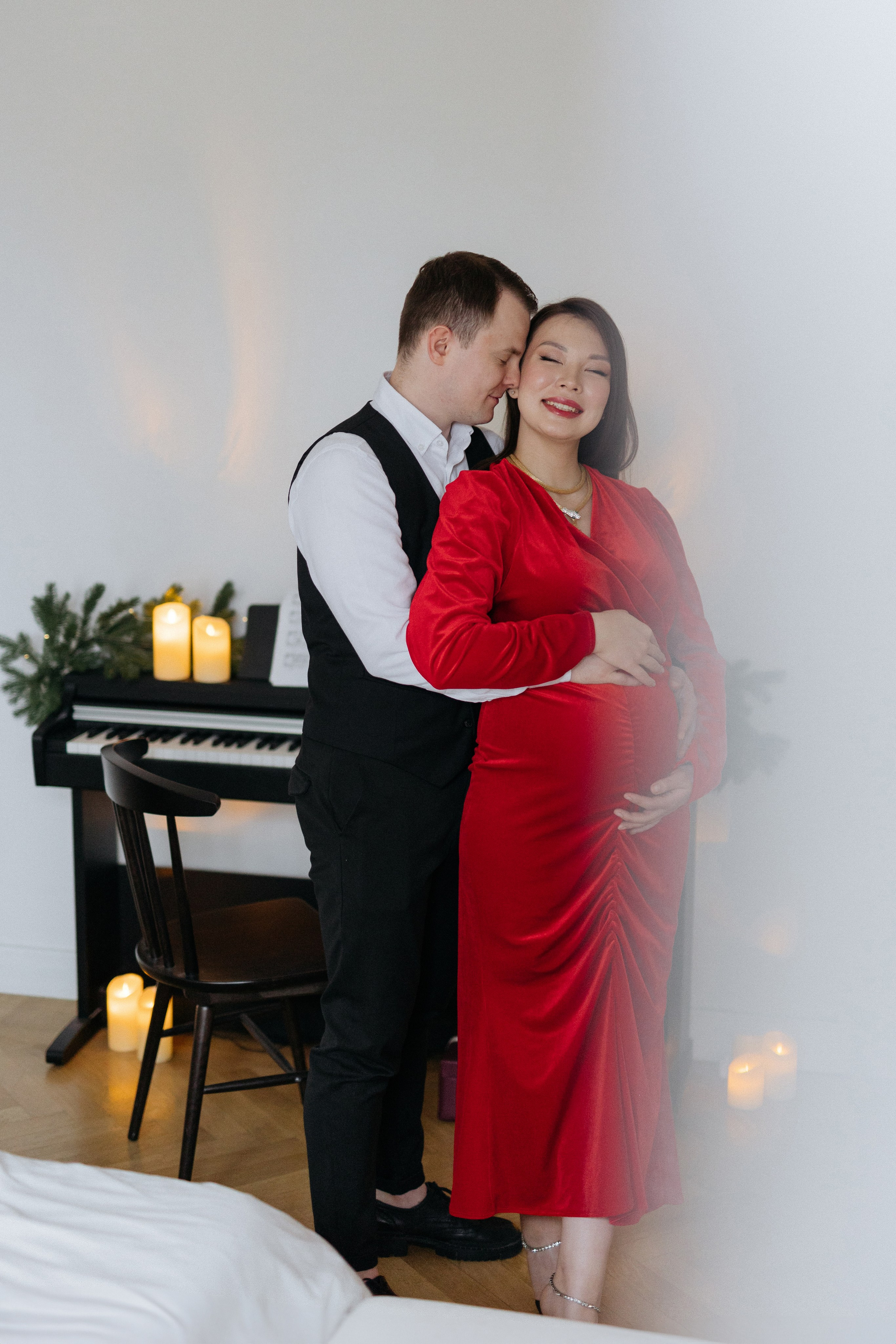 Семейная новогодняя фотосессия беременности. Свадебный фотограф в Москве Полина Лелетко