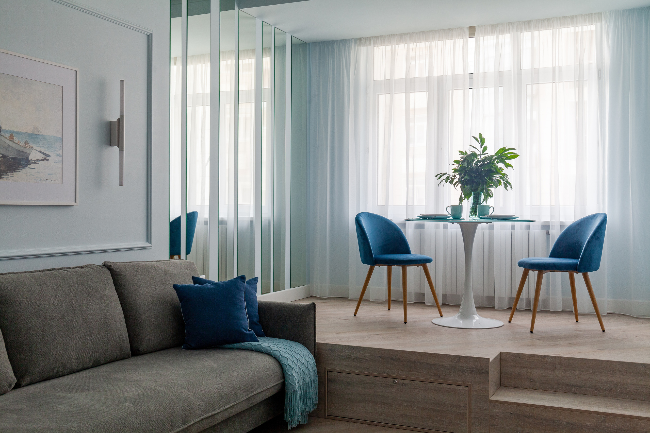 Интерьерная фотосъемка однокомнатной квартиры в ЖК «Посейдон», Мамайка. Интерьерный фотограф Москва