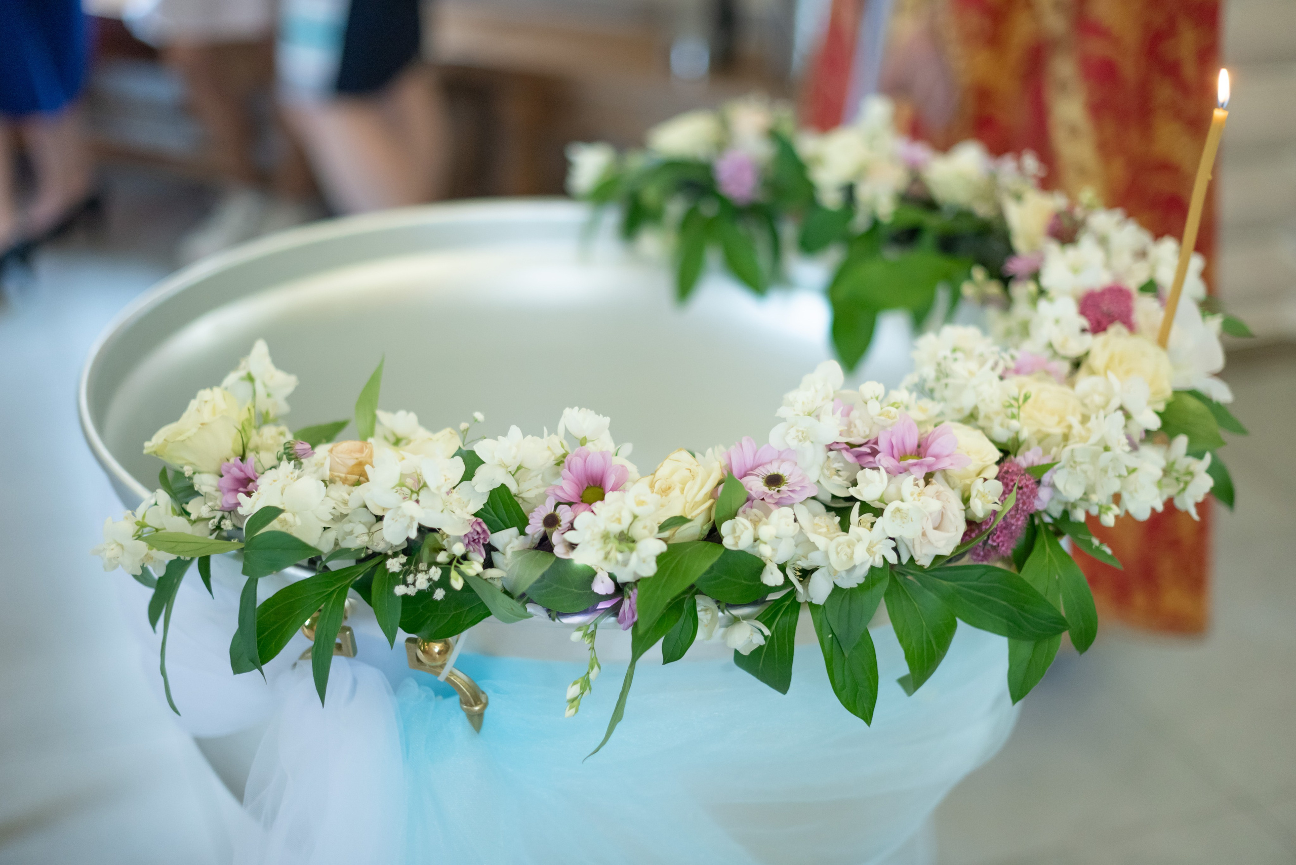 Украшение купели. Фотограф Крещения и Венчания. Минск и другие города. Почтенная Наташа